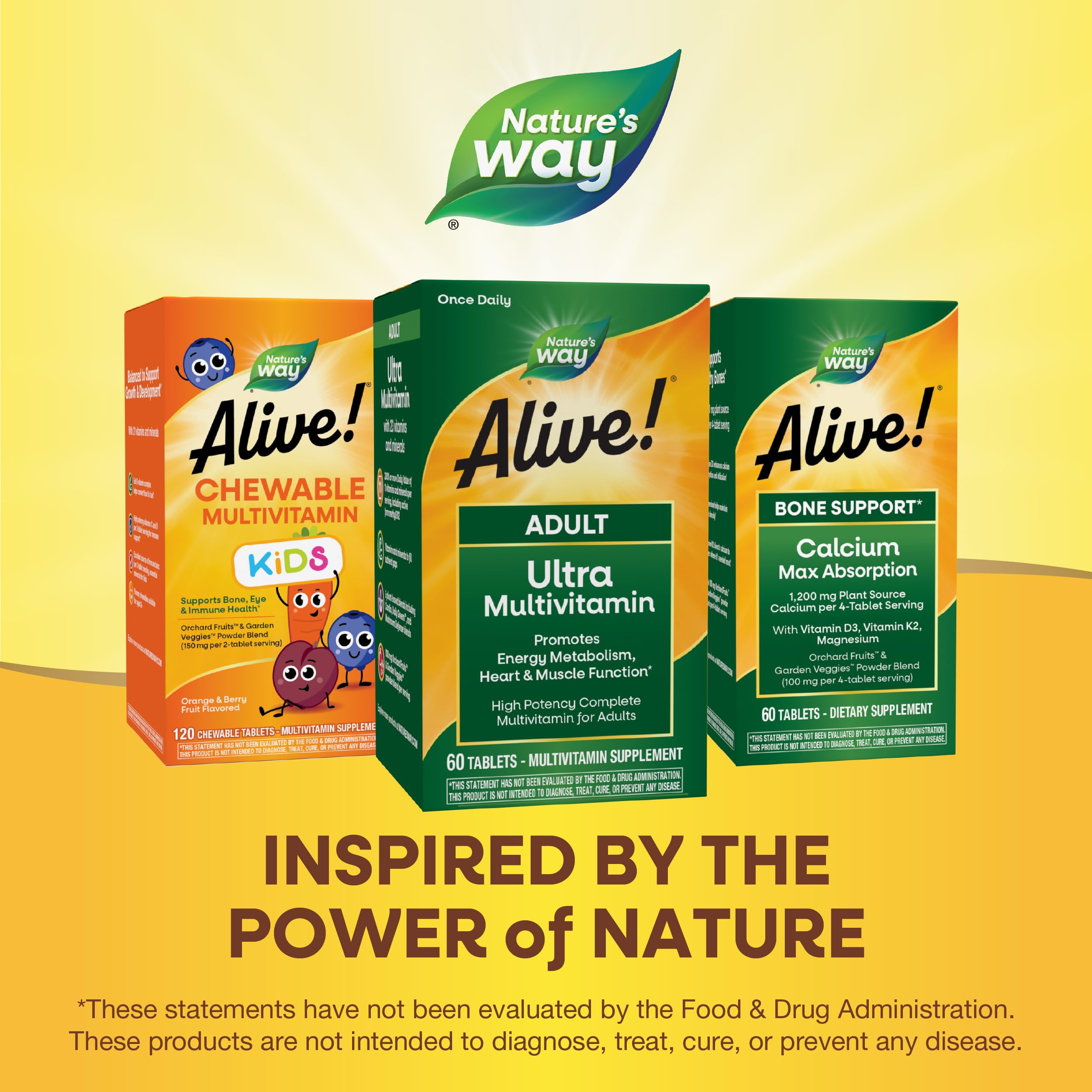 Nature's Way Alive! Adult Ultra Multivitamins, Promotes Energy Metabolism, Heart & Muscle Function*, with B-Vitamins Including Methylated B12, Gluten Free, 60 Tablets Nature's WayAu supplements