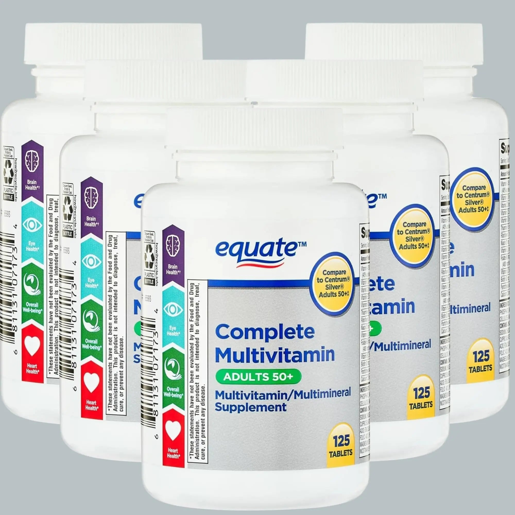 Equate Adult 50+ One Daily Complete Multivitamin Multimineral Supplement Tablets, Healthy Brain Aus HealthcareAu supplements