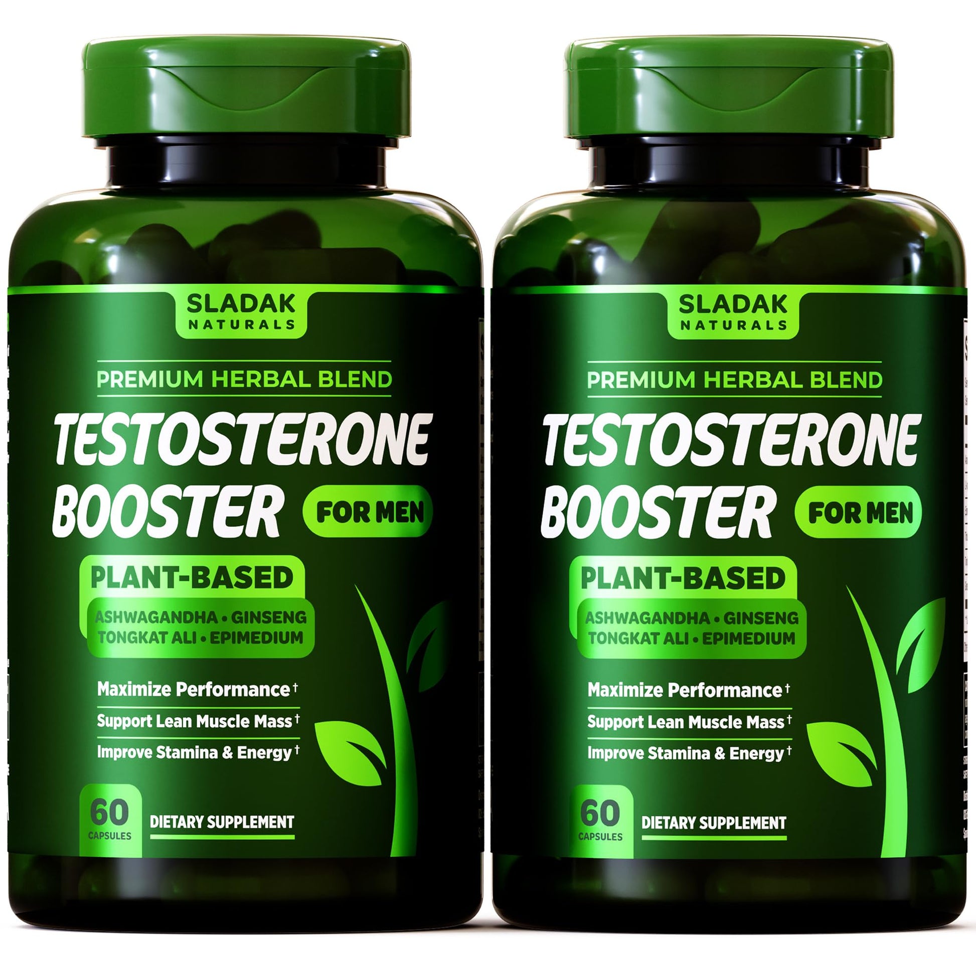 Testosterone Booster Supplement for Men - Male Enhancing Test Boost - Ashwagandha, L-Arginine, Tongkat Ali, Tribulus + More - Workout, Build Muscle, Strength, Energy & Performance - 2 Month Supply SLADAK NATURALS ㅤAu supplements