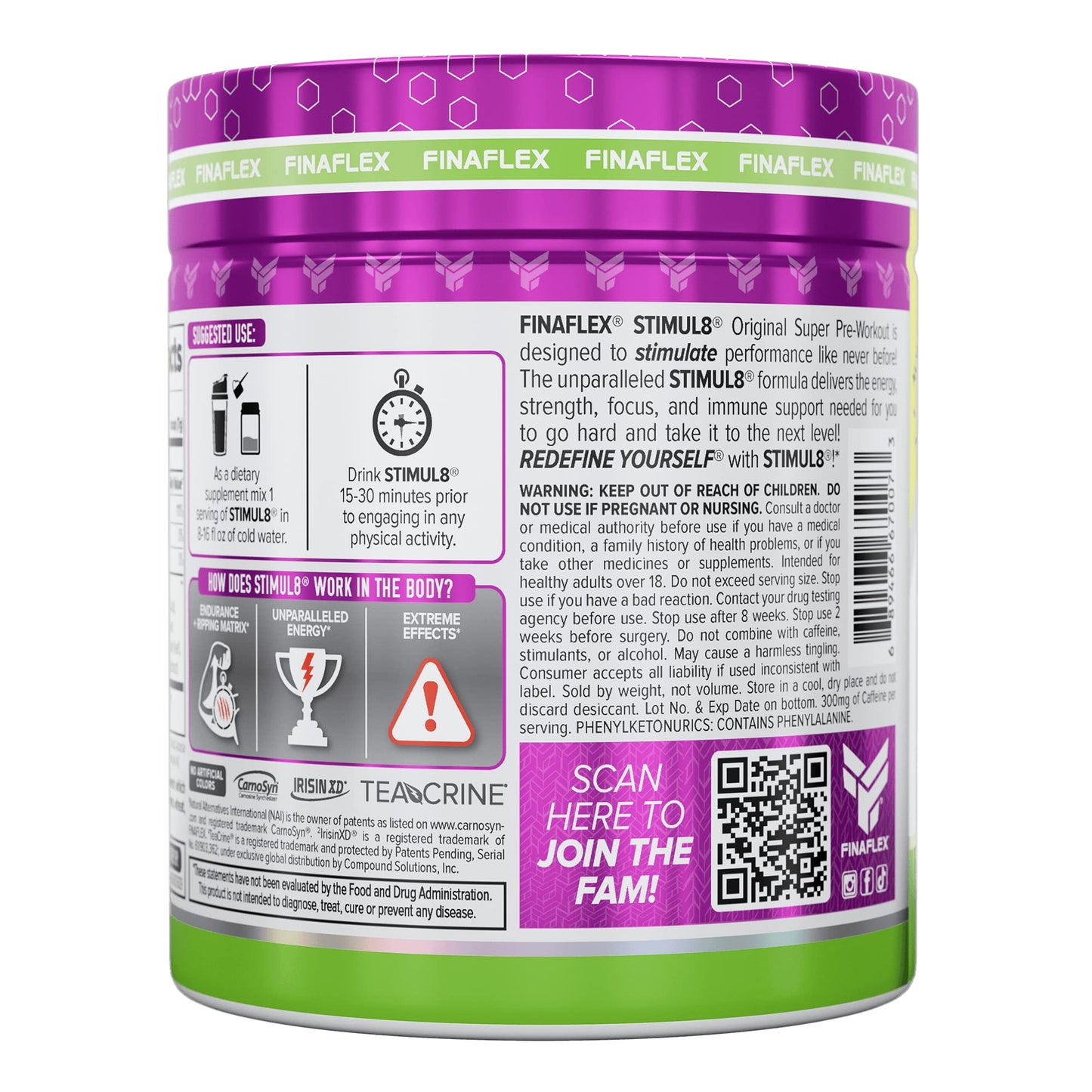 FINAFLEX STIMUL8 Original Super Pre-Workout, Awesome Apple - Energy, Strength FINAFLEXUS supplements