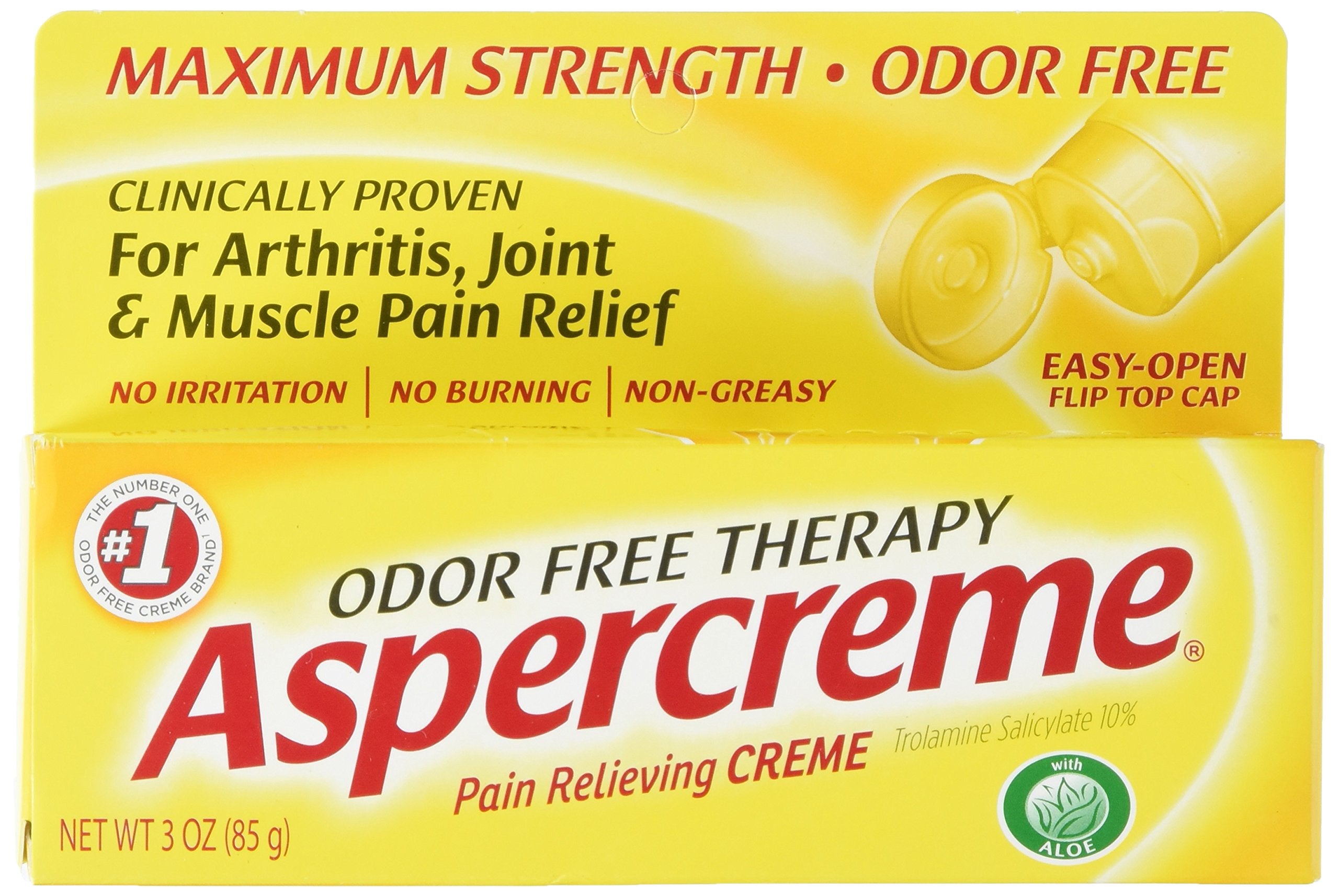 Aspercreme Maximum Strength Pain Relief Cream with Aloe 3 oz. (Pack of 4) for Arthritis Joint & Muscle Pain AspercremeAu supplements