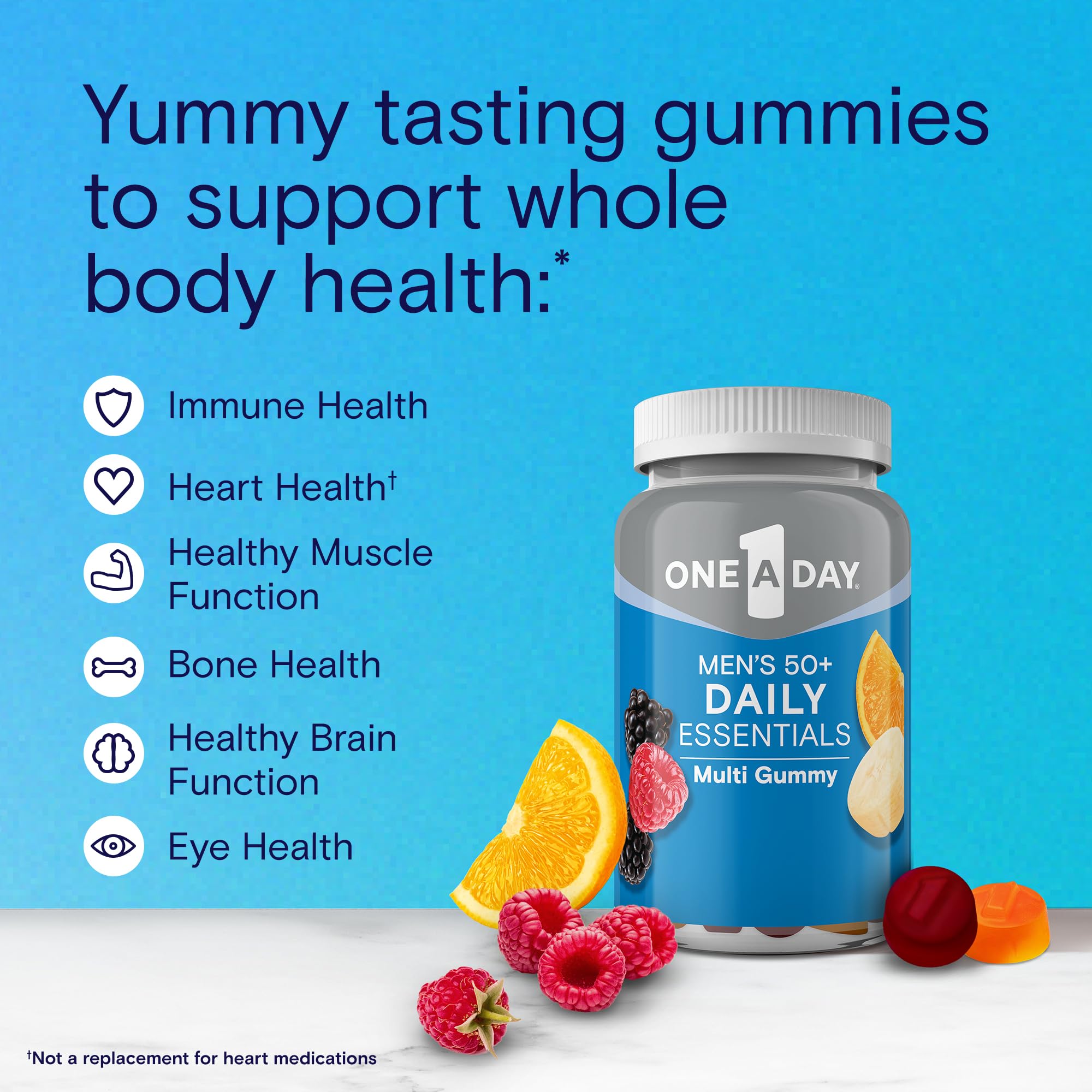 One A Day Men’s 50+ Daily Essentials Multivitamin Gummies, Multivitamin for Men Over 50, Fruit Medley Flavor, 120 Gummies ONE A DAYAu supplements