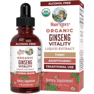 MaryRuth Organics Herbal Supplement for Brain Function | Boost Energy | Memory | Vitality USDA | Ginseng with Ashwagandha | Eleuthero and Maca Root Extract | 1 Fl Oz MARYRUTH'SUS supplements