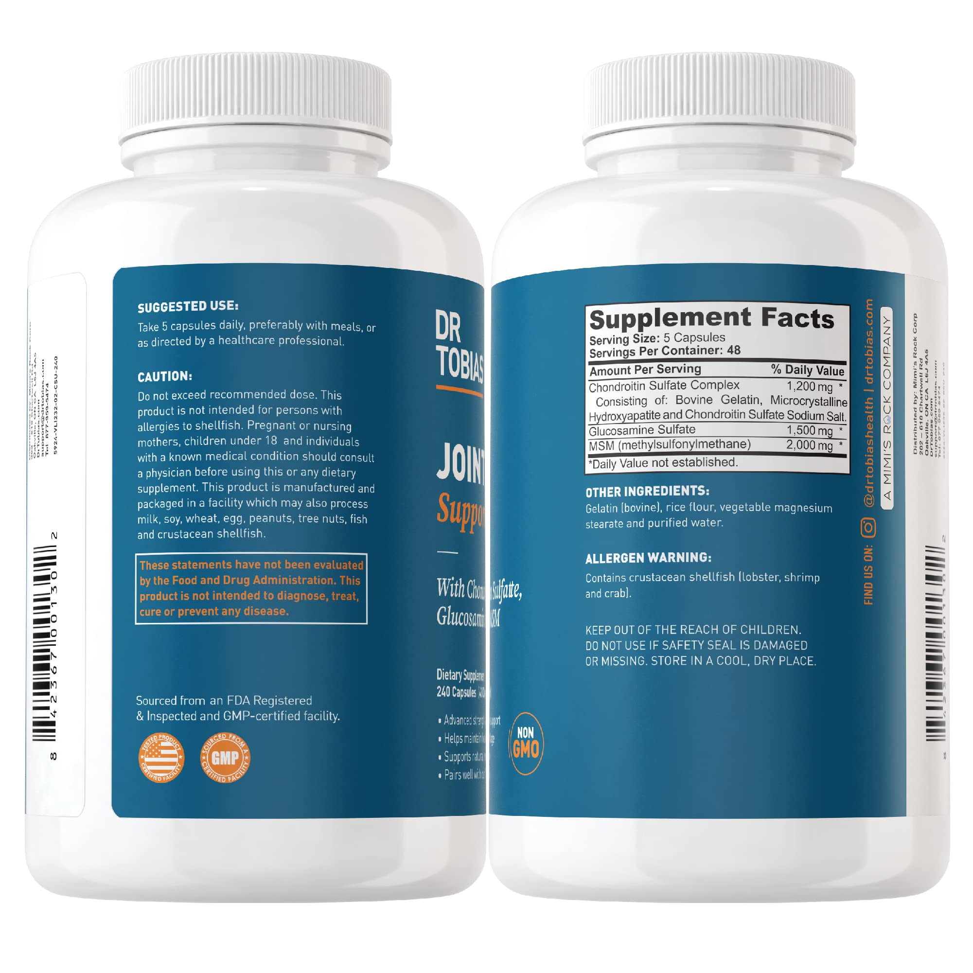 Dr. Tobias AKG Supplement & Joint Support Supplement - Supports Energy, Muscles, Cartilage & Joint Health, Non-GMO Dr. TobiasAu supplements