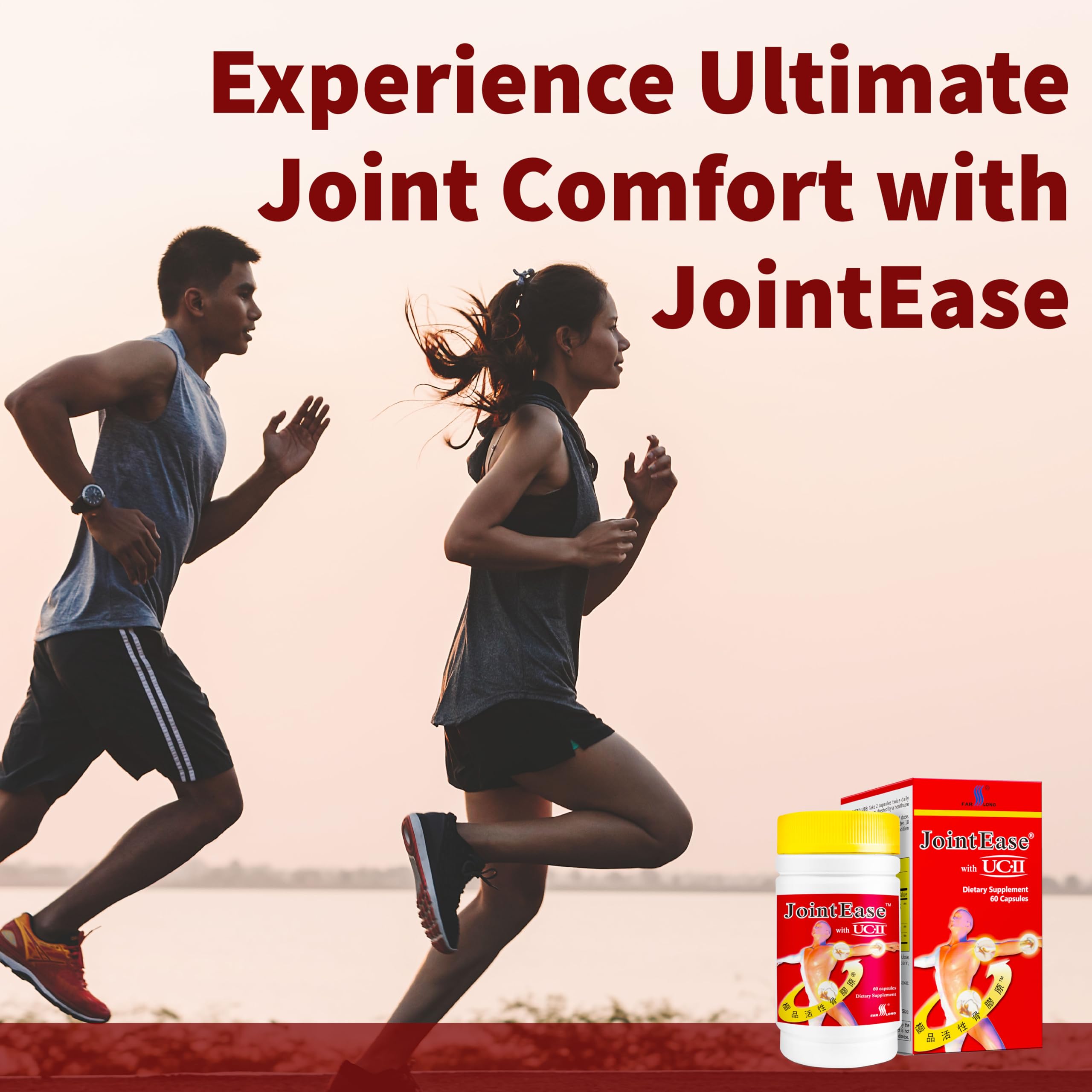 FARLONG JointEase with UC-II, Undenatured Type II Collagen, Glucosamine Hydrochloride, Chondroitin Sulfate, Joint Dietary Supplement | 60 Capsules FAR LONGAu supplements