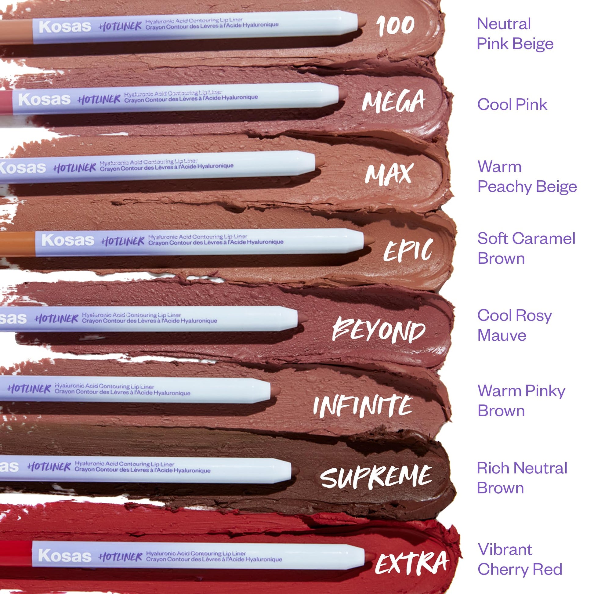 Kosas Hotliner Retractable Lip Liner Pencil with Built-In Brush & Sharpener - Easy Contouring, Hydrating, Long-Lasting- Pigmented Creamy Texture for Plumping Lips - Hyaluronic Acid & Konjac - Infinite KosasAu supplements
