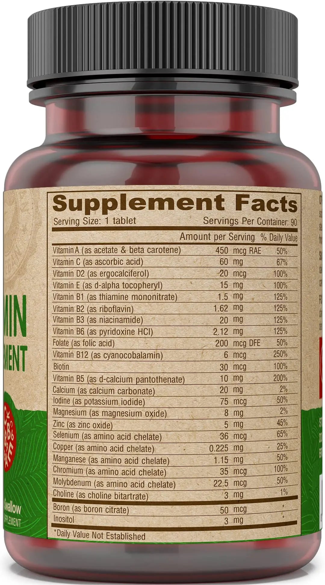 DEVA Vegan Iron-Free Multivitamin & Mineral Supplement, Vitamin C, D2, E & B-Complex, Biotin, 90 Tiny Tablets DEVAAu supplements