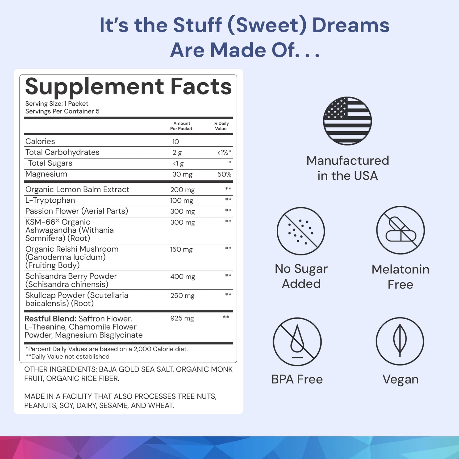 ION* Intelligence of Nature Restful Sleep - Ashwagandha Calm Sleep Aid Powder Drink Mix for Restful Night with Magnesium and L Theanine for Women and Men - 5 Packets ION* Intelligence of NatureAu supplements