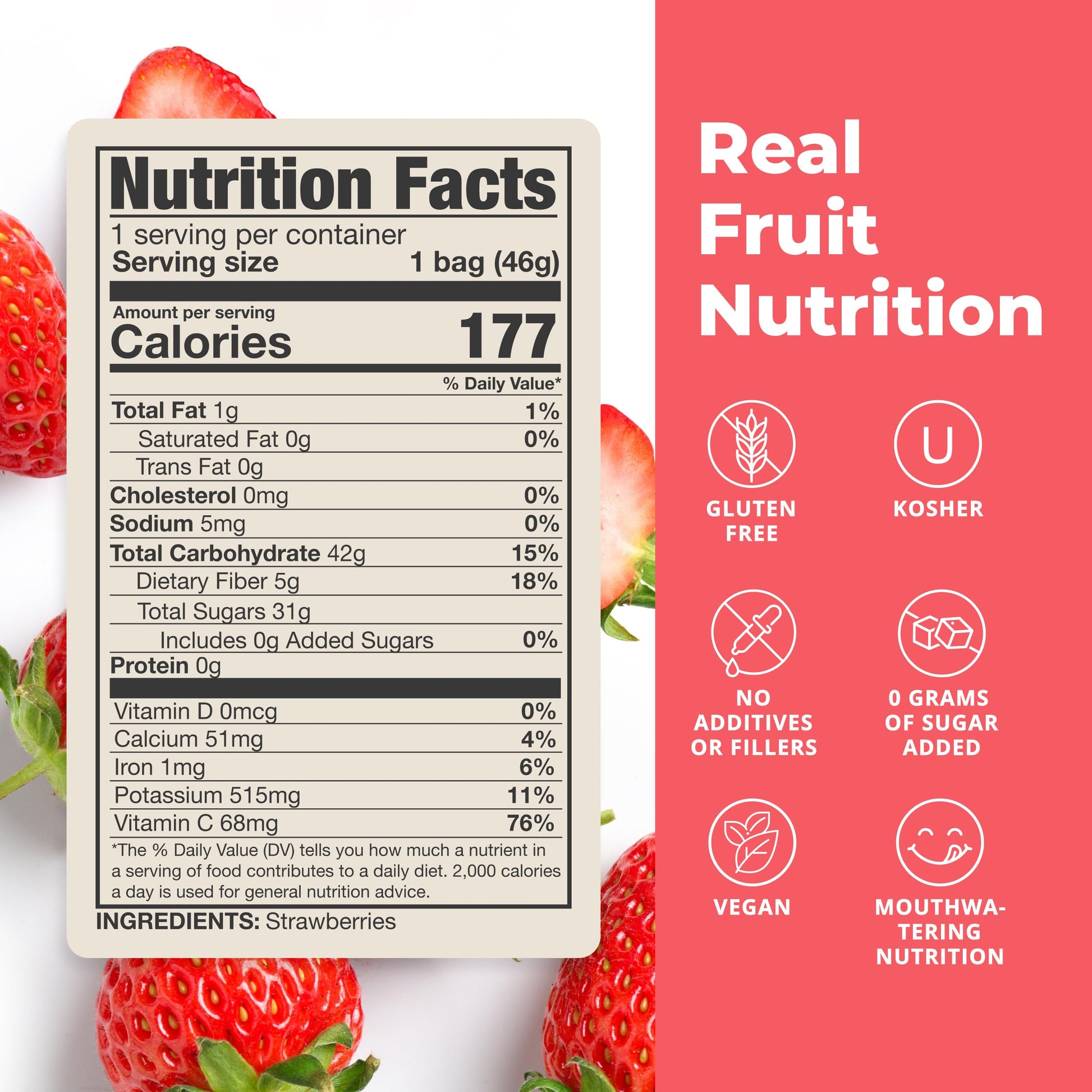 Balance of Nature Freeze-Dried Strawberries (5 Pack) – 100% Real Fruit, Crunchy Strawberry Slices, Healthy Snack, Mouthwatering Nutrition, Gluten-Free, Vegan, No Sugar Added, Five 1.6 oz Bags Balance of NatureAu supplements