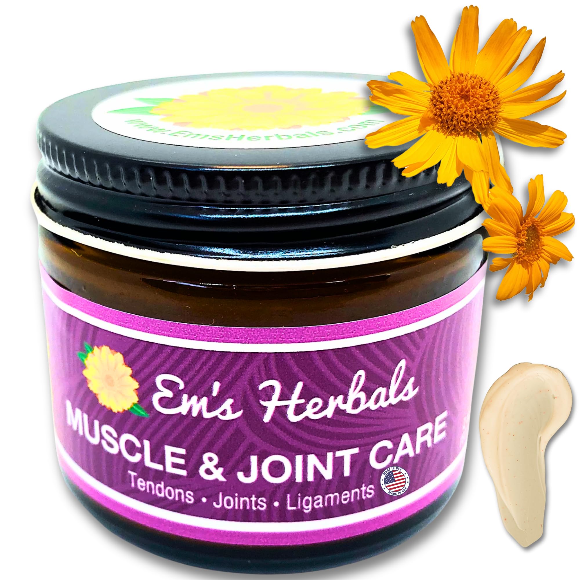Em's Herbals, Muscle & Joint Care Arnica Salve - Amplified Arnica Salve Made with Menthol Crystals, and Effective Essential Oils to Penetrate Deep into Muscles, Joints, and Back Discomfort (2 oz) Em's HerbalsAu supplements