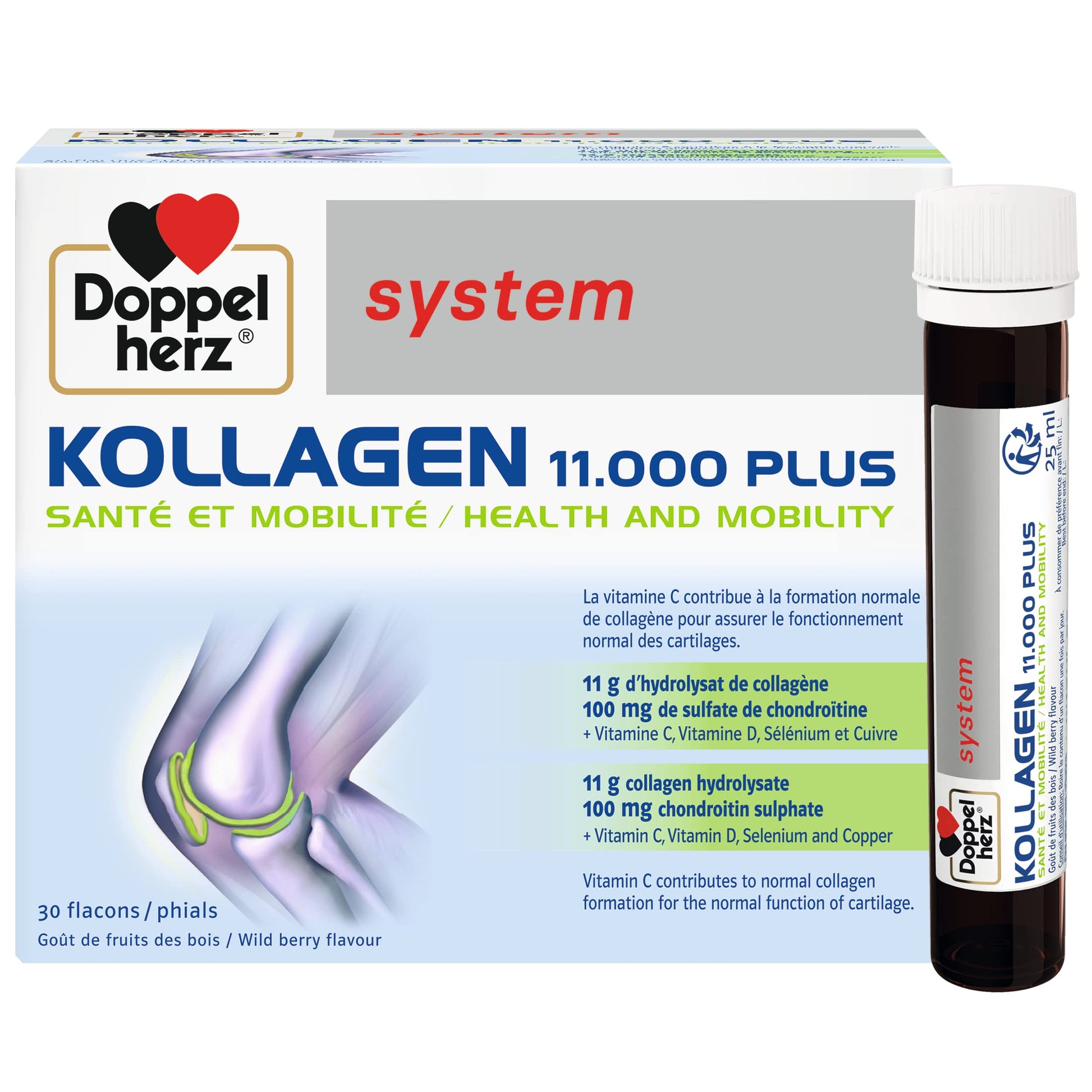 Doppelherz - Kollagen 11000 Plus - Collagen hydrolysate, chondroitin Sulphate, Vitamins C and D and Trace Elements DoppelherzAu supplements