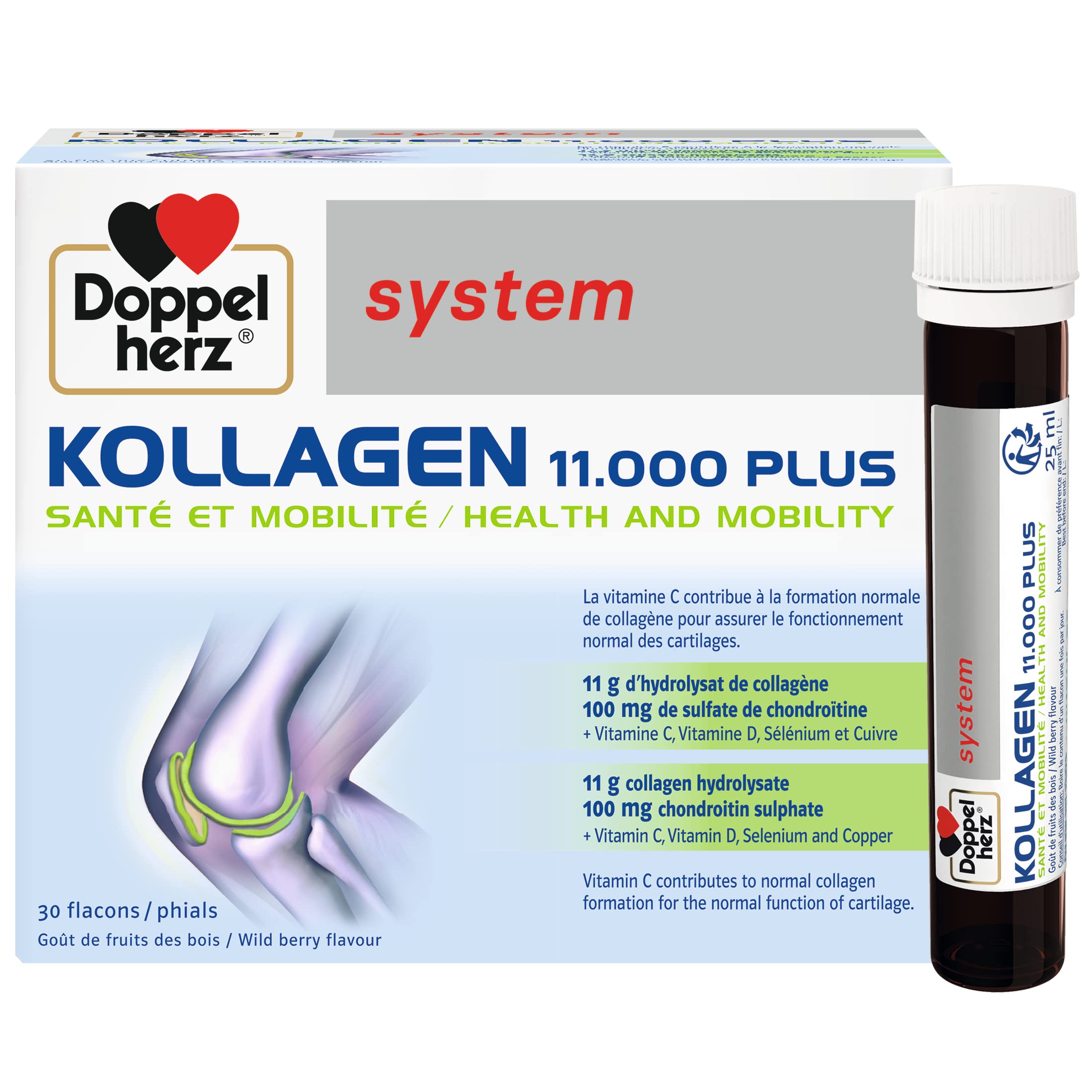 Doppelherz - Kollagen 11000 Plus - Collagen hydrolysate, chondroitin Sulphate, Vitamins C and D and Trace Elements DoppelherzAu supplements