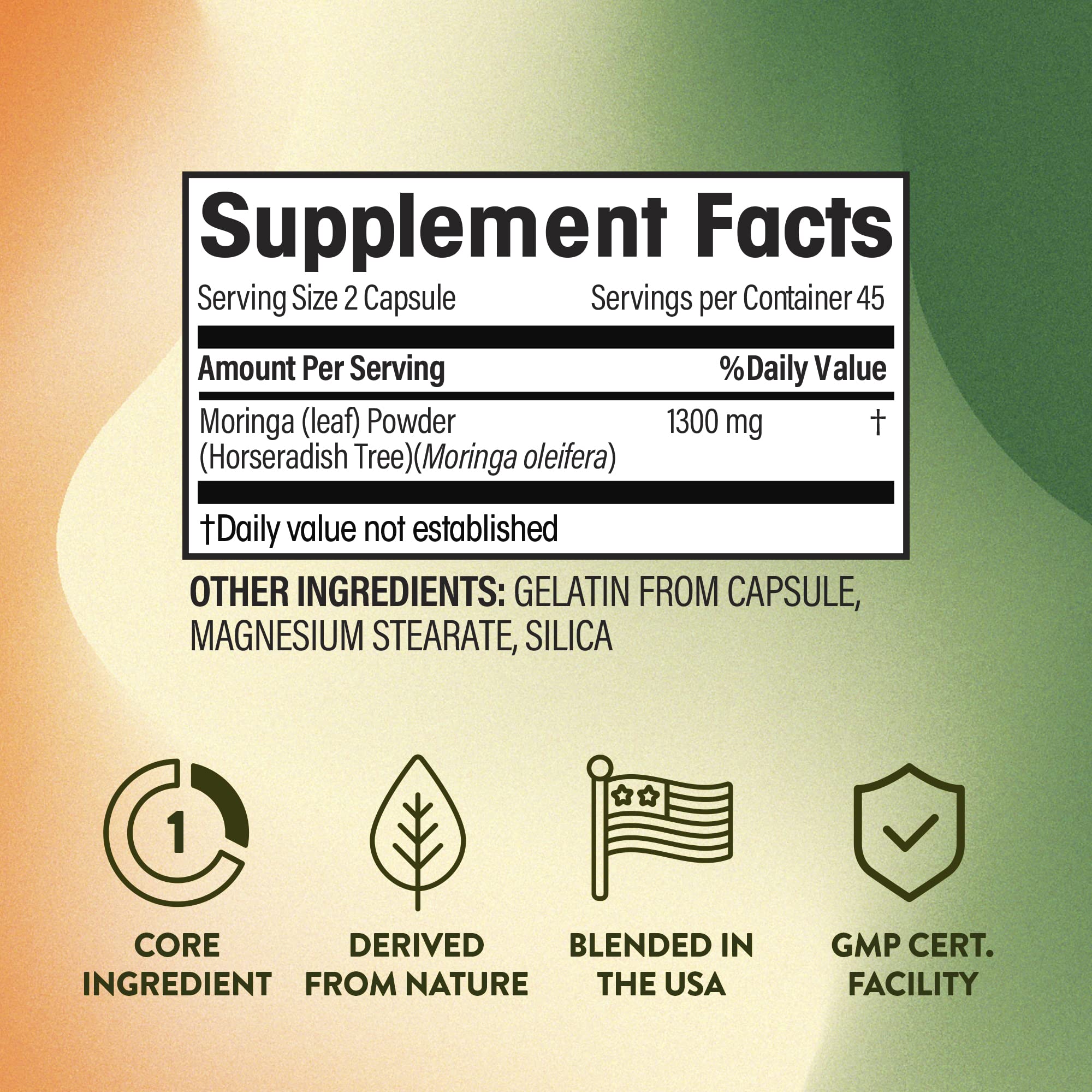 NGL Moringa Capsules 1300mg | Pure Raw Moringa Oleifera Superfood Dietary Supplement | 90 Capsules NGLAu supplements