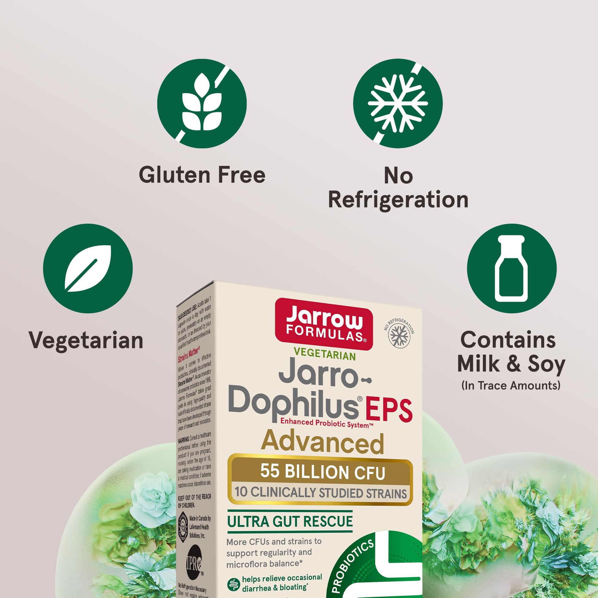 Jarrow Formulas Jarro-Dophilus EPS Advanced, 55 Billion CFU Probiotics, Digestive Support for Adults, 30 Probiotic Supplement Veggie Capsules, Up to 30 Day Supply Jarrow FormulasAu supplements