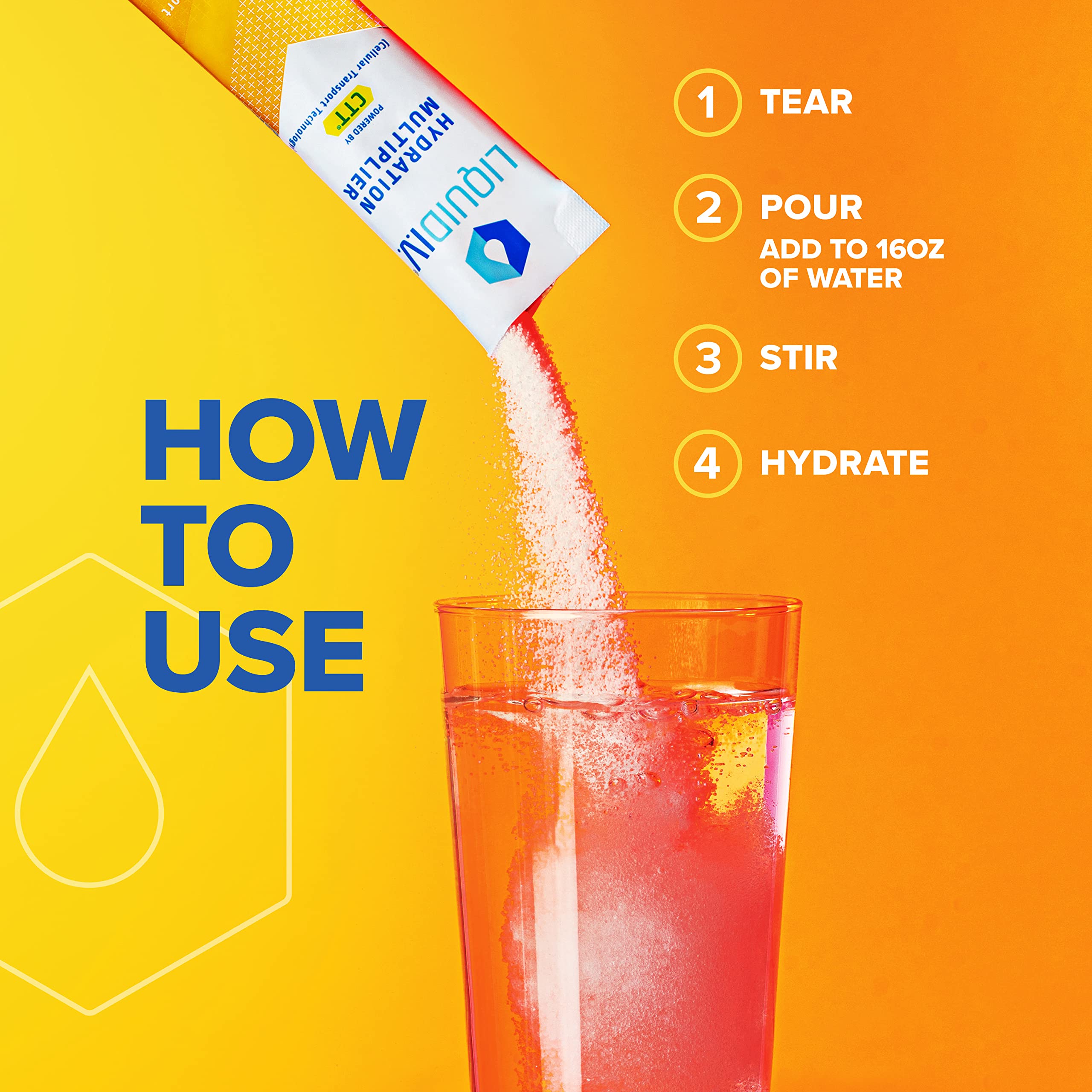 Liquid I.V. Hydration Multiplier + Immune Support - Tangerine - Hydration Powder Packets Liquid I.V.US supplements