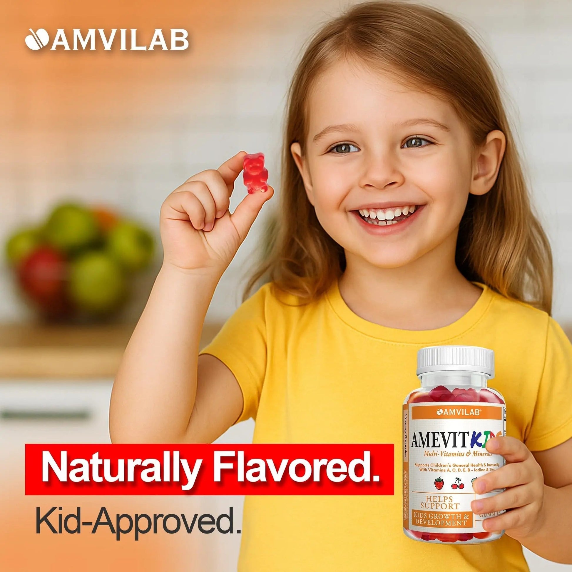 AMVILAB Amevit Kids Gummy Multivitamin – Complete Daily Vitamins for Children – with Essential Nutrients for Growth & Immunity AMVILABAu supplements