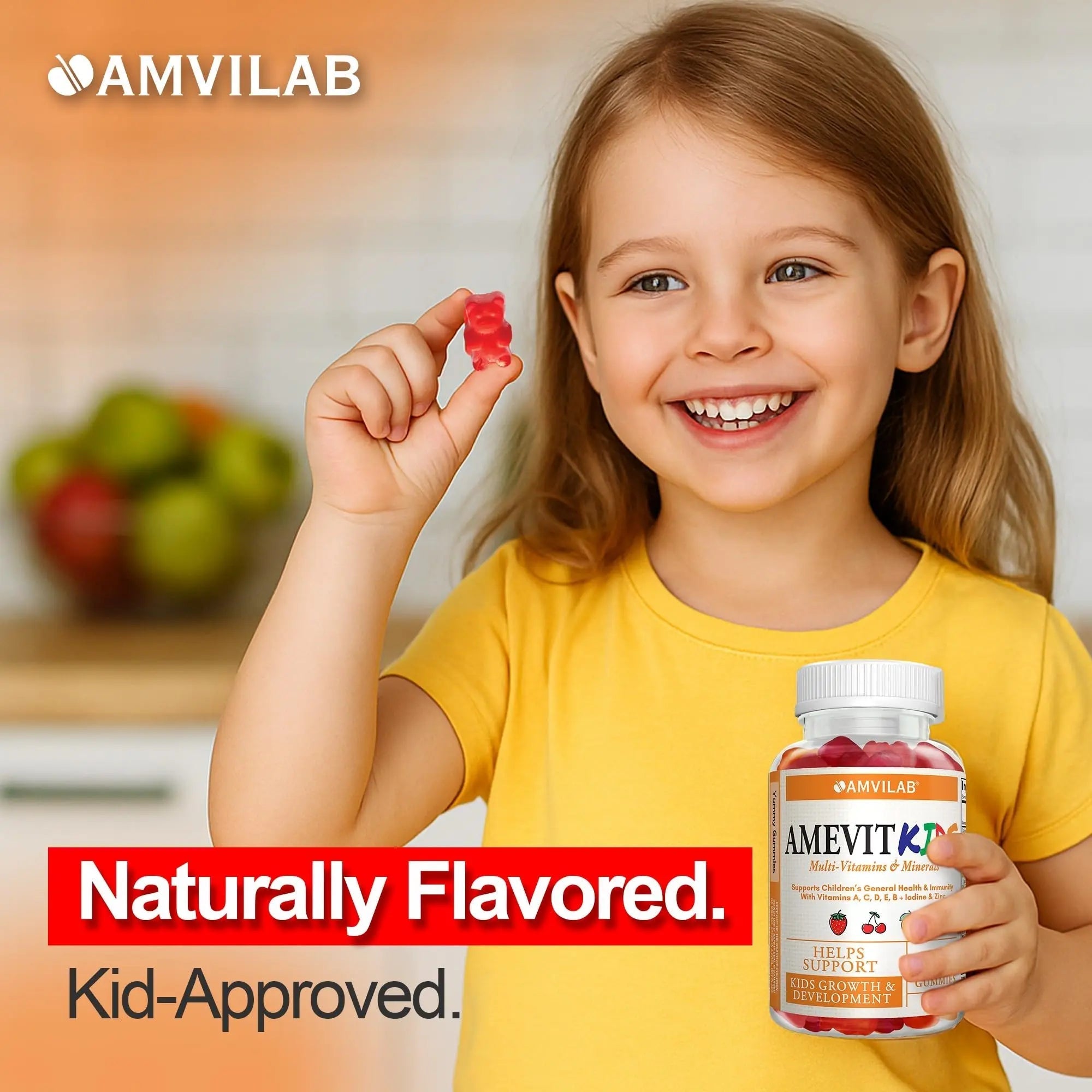 AMVILAB Amevit Kids Gummy Multivitamin – Complete Daily Vitamins for Children – with Essential Nutrients for Growth & Immunity AMVILABAu supplements