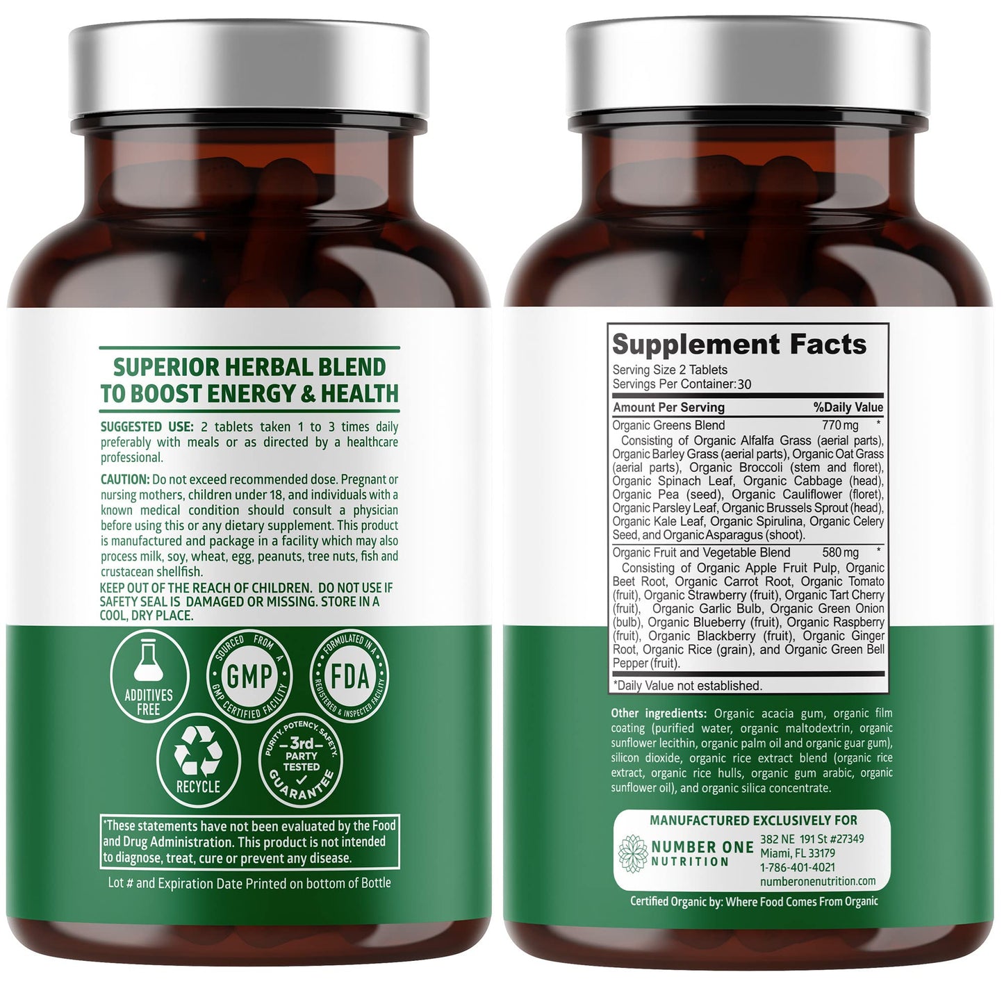 N1N Premium Organic Superfood Greens [28 Powerful Ingredients] Natural Fruit and Veggie Number One NutritionUS supplements