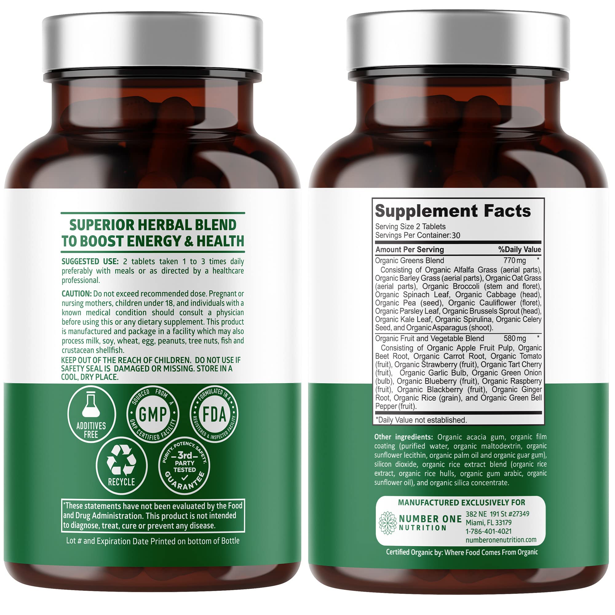 N1N Premium Organic Superfood Greens [28 Powerful Ingredients] Natural Fruit and Veggie Number One NutritionAu supplements