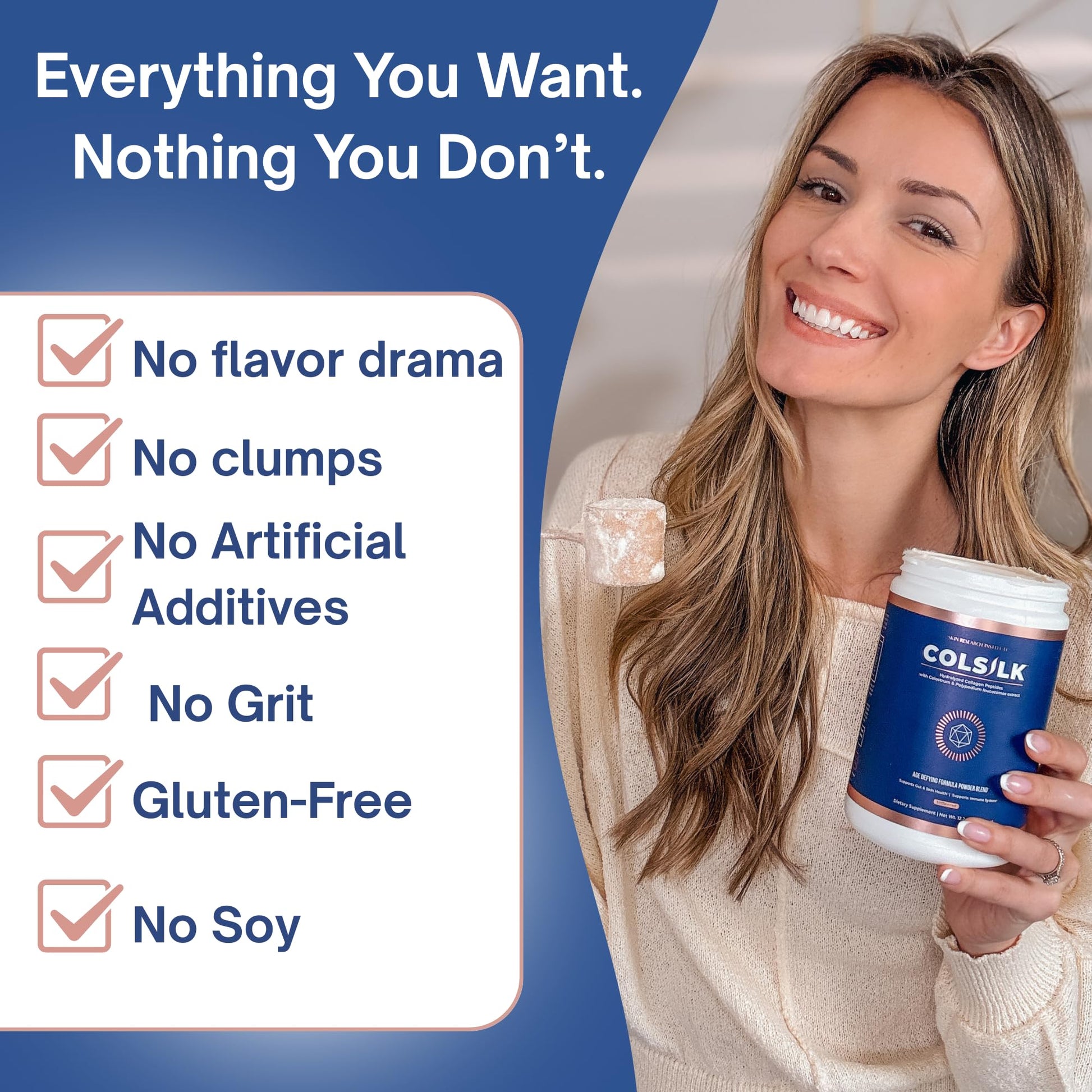 SRILabs ColSilk Unflavored Hydrolyzed Collagen Powder with Colostrum and Polypodium - Skin, Hair, Nails, Gut Health and Joint Support - One Scoop Daily | 1 Month Supply Skin Research InstituteAu supplements