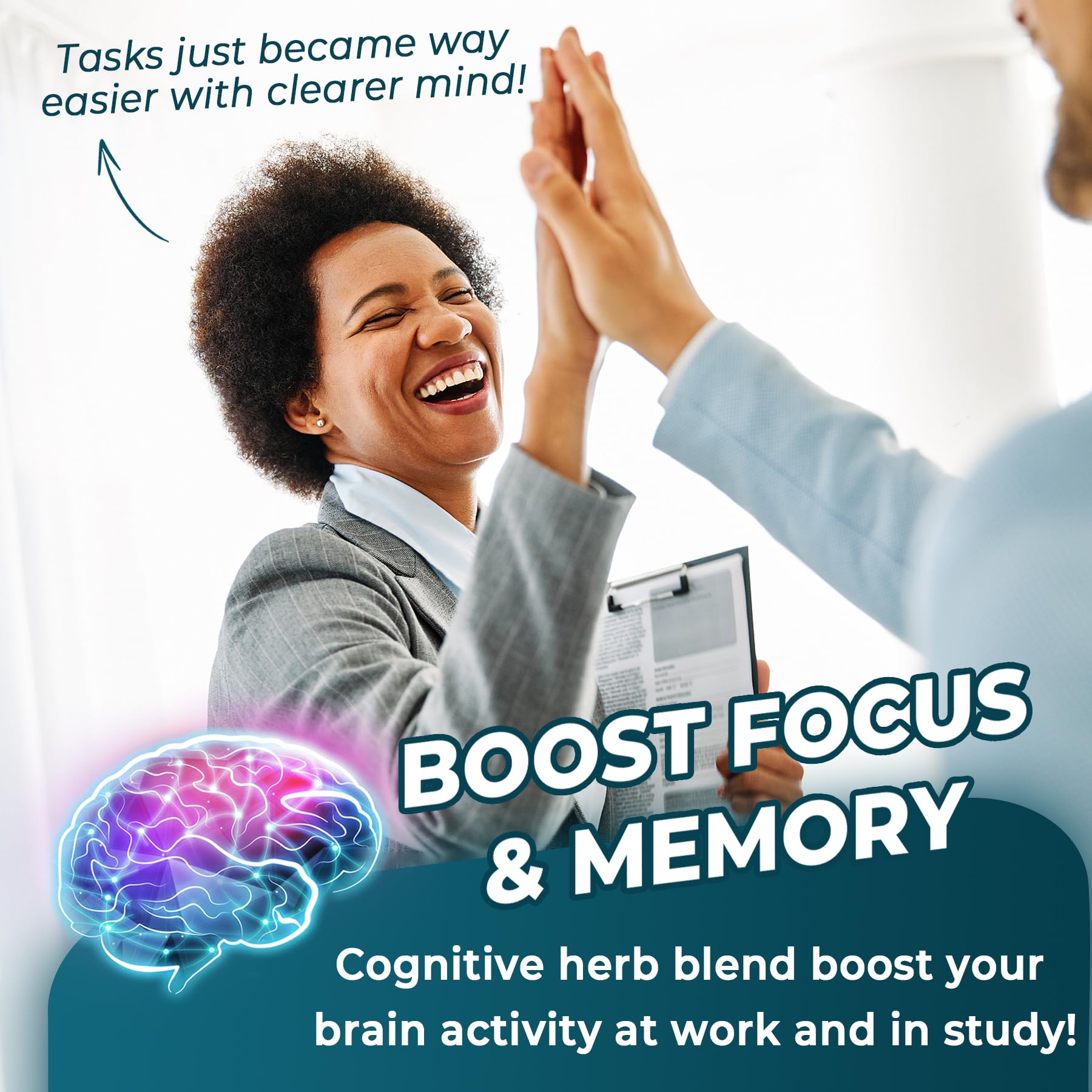 11-IN-1 Brain Supplement for Memory and Focus with L-Tyrosine L-Theanine, Methylated B12 & B6, Lion's Mane Mushroom, Ginkgo Biloba, Bacopa Monnieri, Choline for Focus, Nootropic, Energy, 2Packs NEVISSAu supplements
