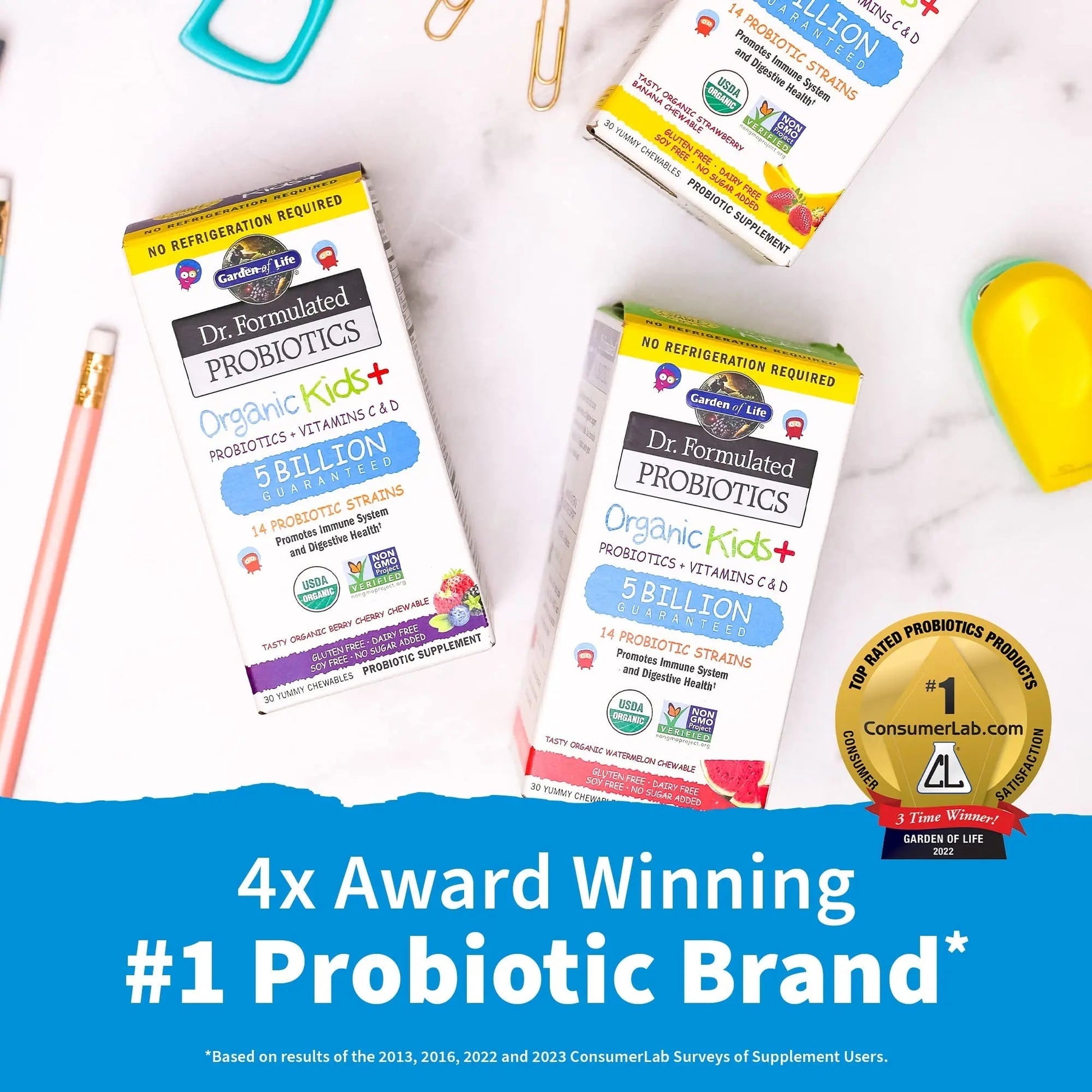 SmartyPants Organic Kids Multivitamin Gummies: Probiotics & Garden of Life Dr. Formulated Probiotics Organic Kids+ Plus Vitamin C & D - Berry Cherry - Gluten SmartyPantsAu supplements