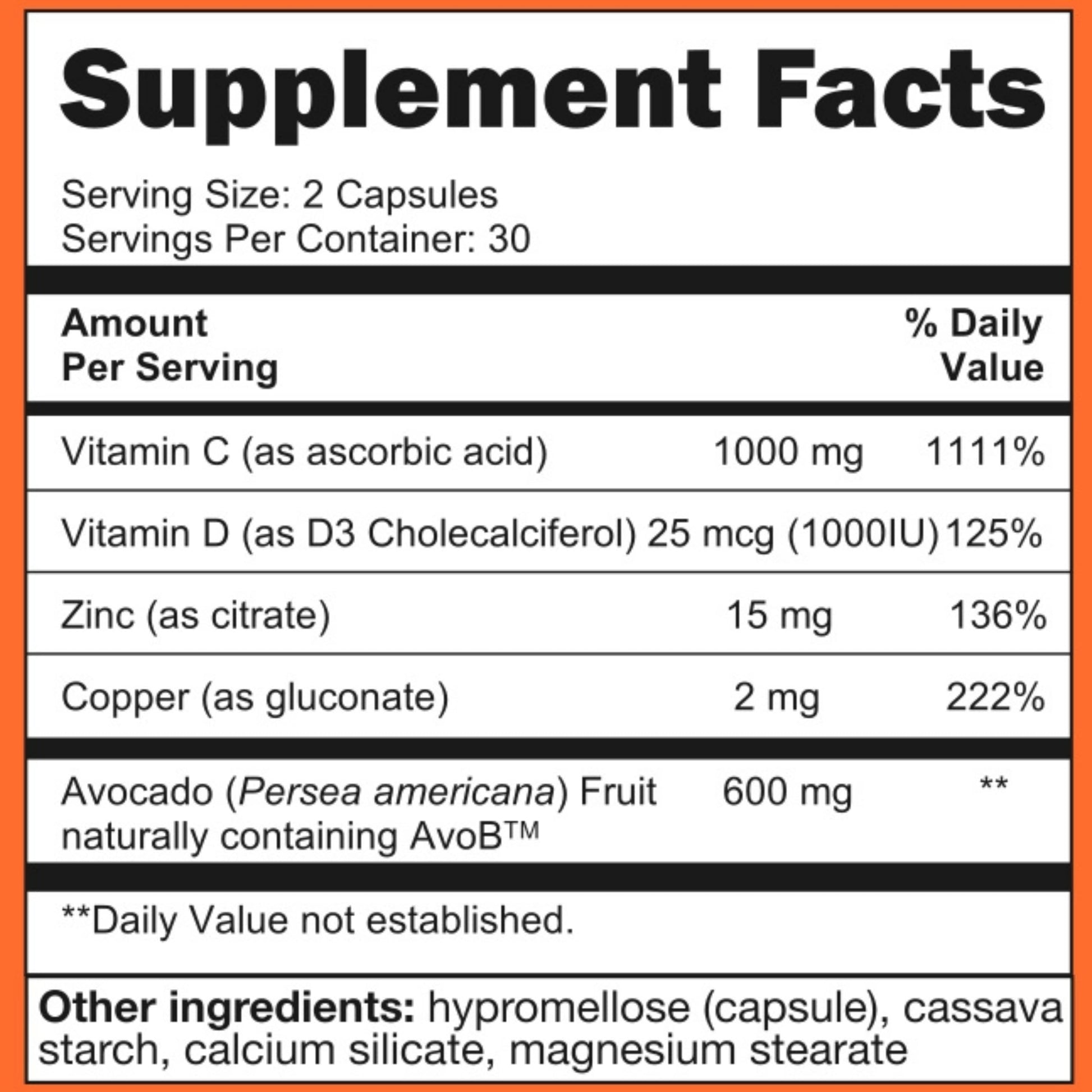 Metavo Immune Health - Natural Immune Support Supplement, Essential Zinc Supplements for Men & Women Enriched with Vitamin C, D & Copper, 60 Vegan Capsules, 30 Servings MetavoAu supplements