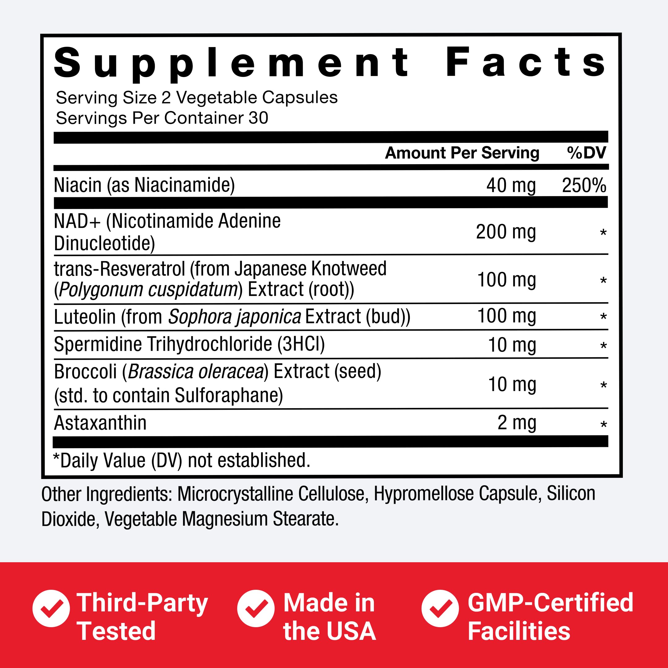 FORCE FACTOR NAD+ (NMN or Nicotinamide Riboside Alternative) with Resveratrol, Astaxanthin, Spermidine & Luteolin Complex, NAD to Support Cellular Health & Healthy Aging, 60 Capsules Force FactorAu supplements