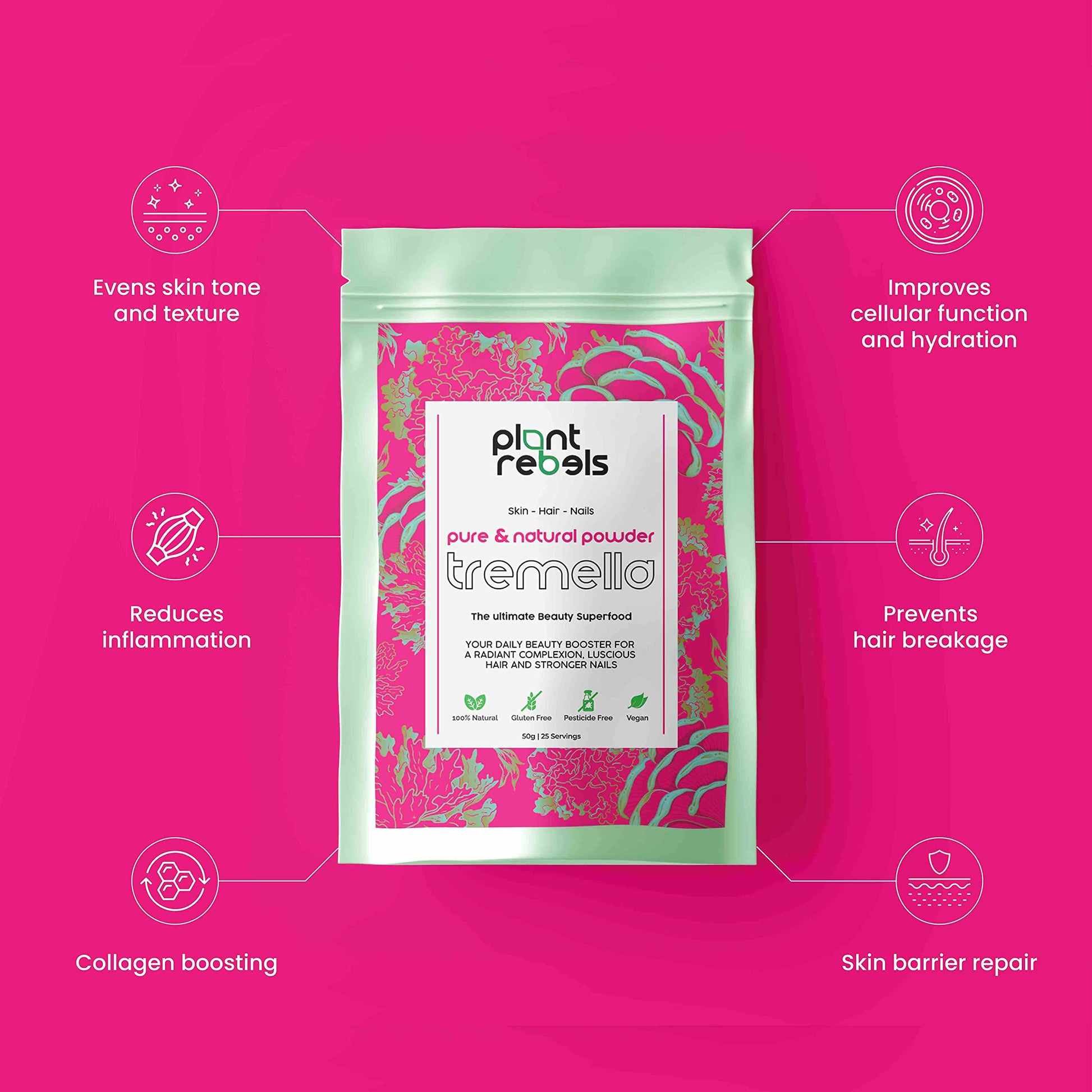 Plant Rebels Pure Tremella Mushroom Extract Powder | Vegan Collagen | Anti Aging Plant RebelsAu supplements