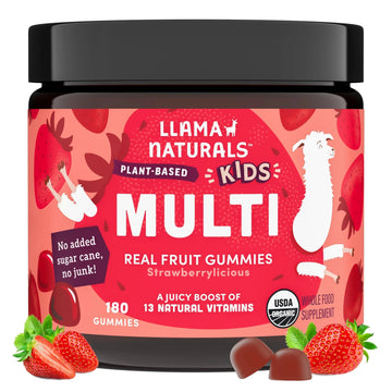 Llama Naturals Kids Multivitamin Gummies | Real Fruit, No Added Sugar Cane | Organic Vegan Toddler Whole Food Vitamins | Llama NaturalsAu supplements