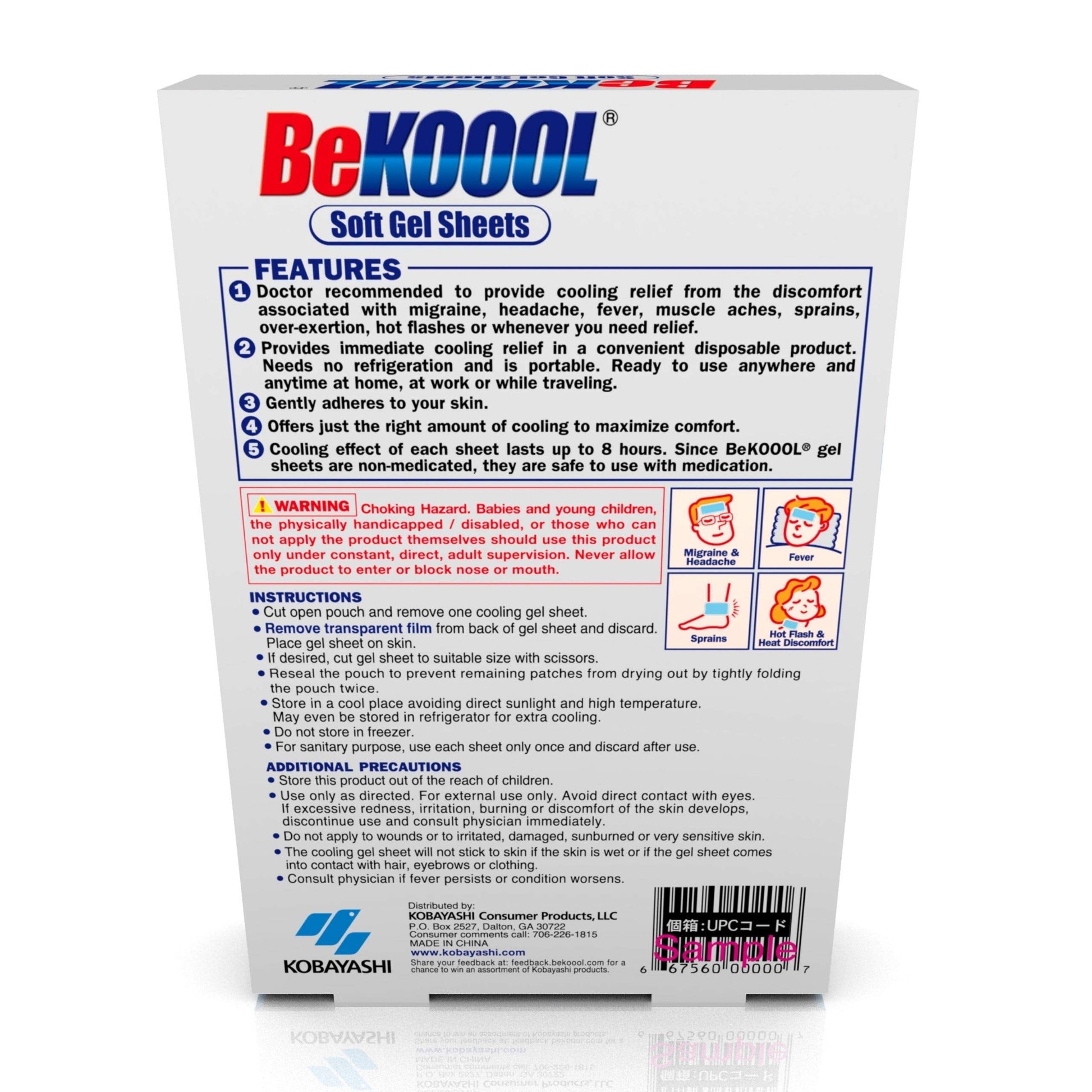 BeKOOOL Migraine Gel Sheets - 4 Count BeKooolAu supplements