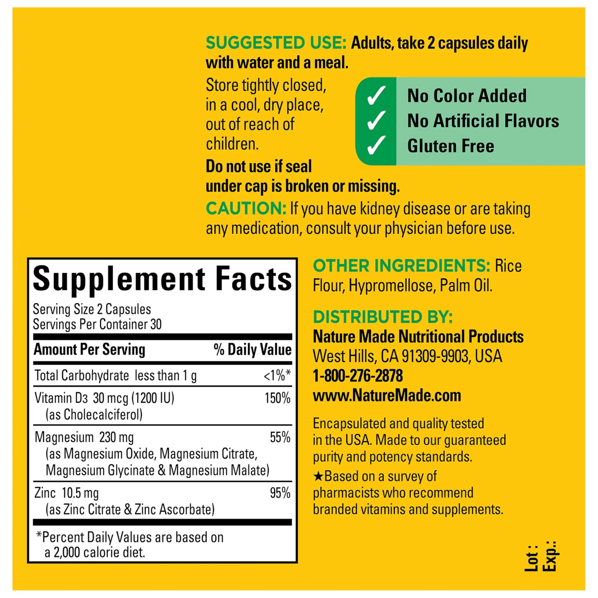 Nature Made Magnesium Complex Supplement with Vitamin D & Zinc for Immune Support, Magnesium Glycinate, Malate, Citrate & Oxide for Muscle, Nerve, Heart & Bone Support, 60 Capsules, 30 Day Supply Nature Madenz supplements