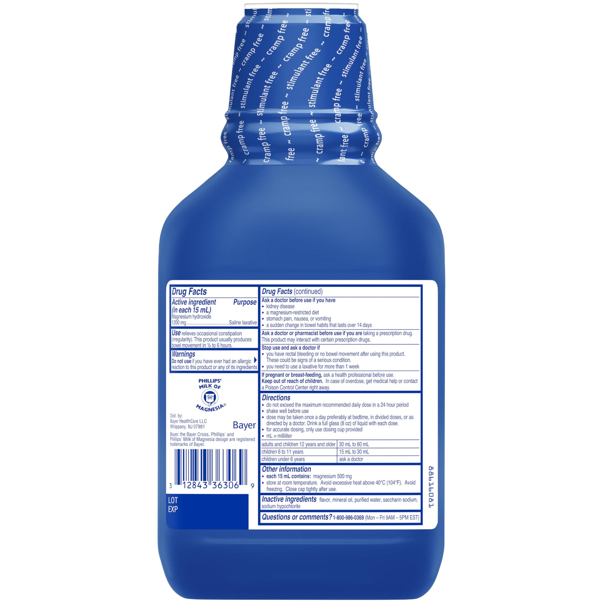 Phillips' Fresh Mint Milk of Magnesia Liquid,26 Fl Oz (Pack of 2) Phillips'Au supplements