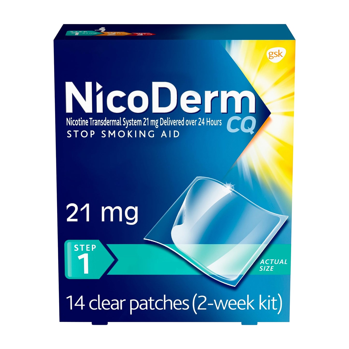 NicoDerm CQ Step 1 Nicotine Patches to Quit Smoking, 21mg, Stop Smoking NicoDermUS supplements