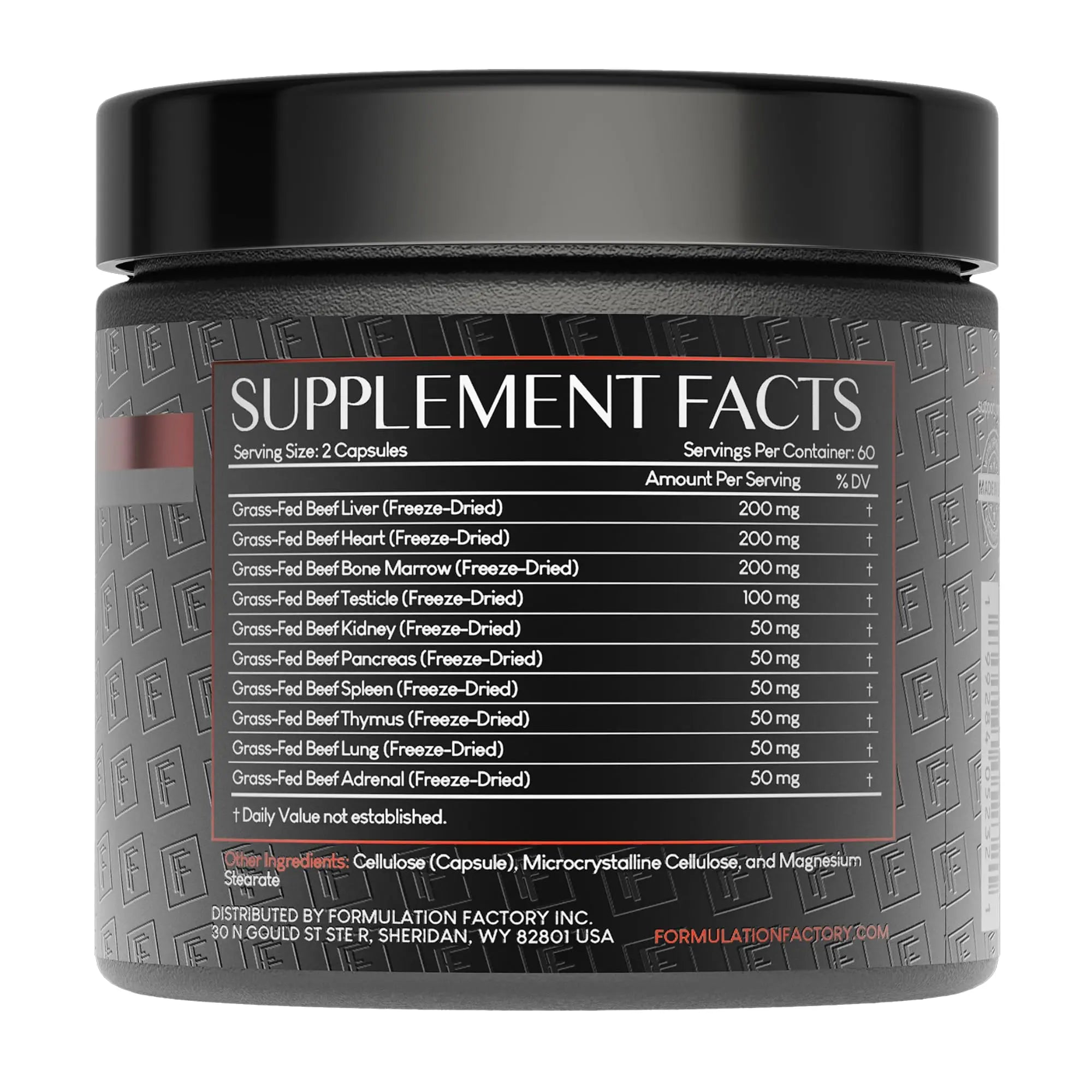 Formulation Factory Primal Power 10-in-1 Grass-Fed Organ Supplement with Beef Liver, Heart, Marrow, Testicle, Kidney, Supports Vitality, Hormones, Energy, Immunity (4 Month Supply, 240 Capsules) Formulation Factorynz supplements