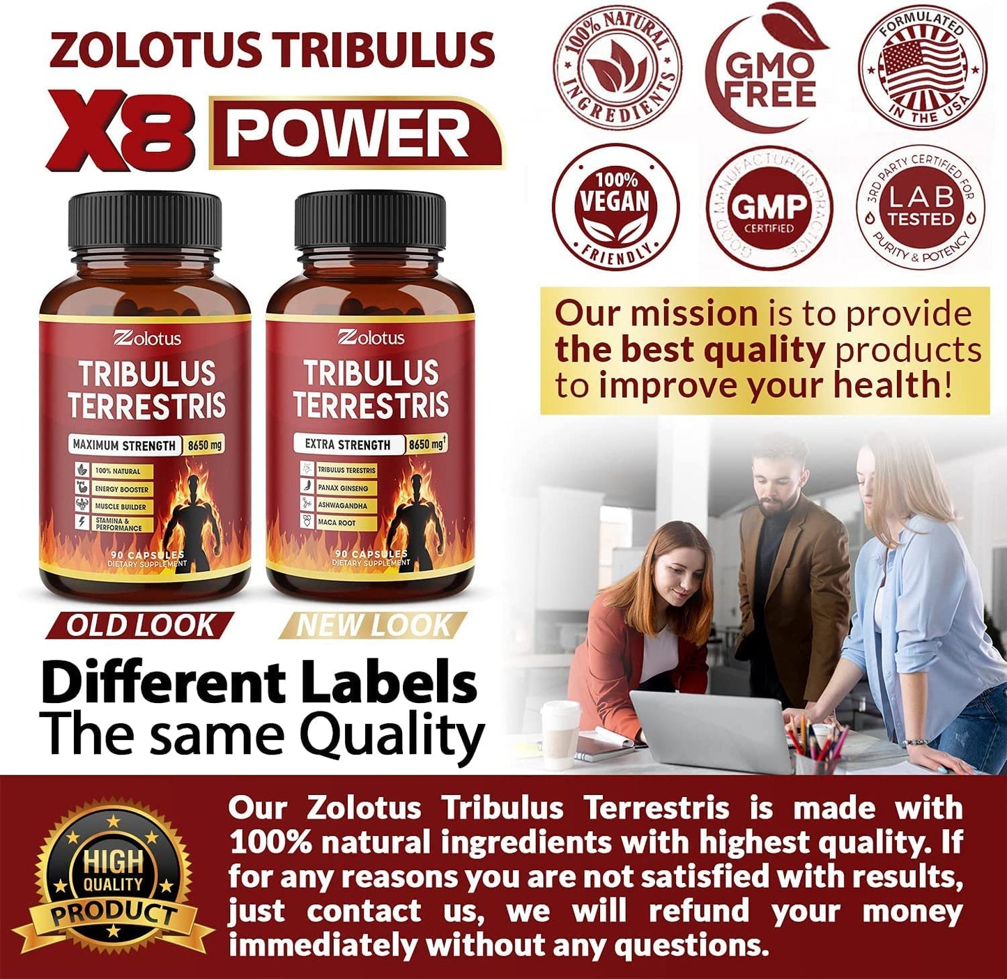 Zolotus Tribulus Terrestris, 8650mg Per Capsule, High Potency with Ashwagndha ZolotusUS supplements