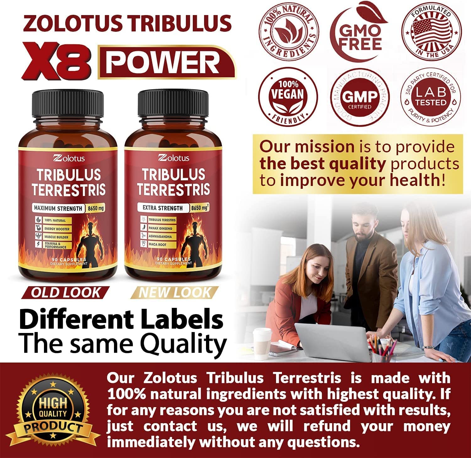 Zolotus Tribulus Terrestris, 8650mg Per Capsule, High Potency with Ashwagndha ZolotusAu supplements