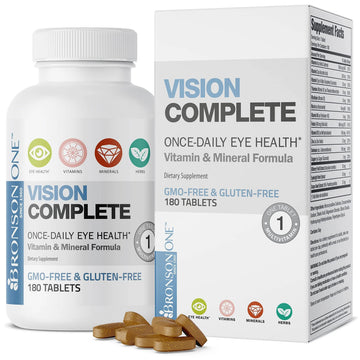Bronson ONE Daily Vision Complete Eye Health Support Multivitamin Multimineral Supplement Formula, 180 Tablets BronsonAu supplements