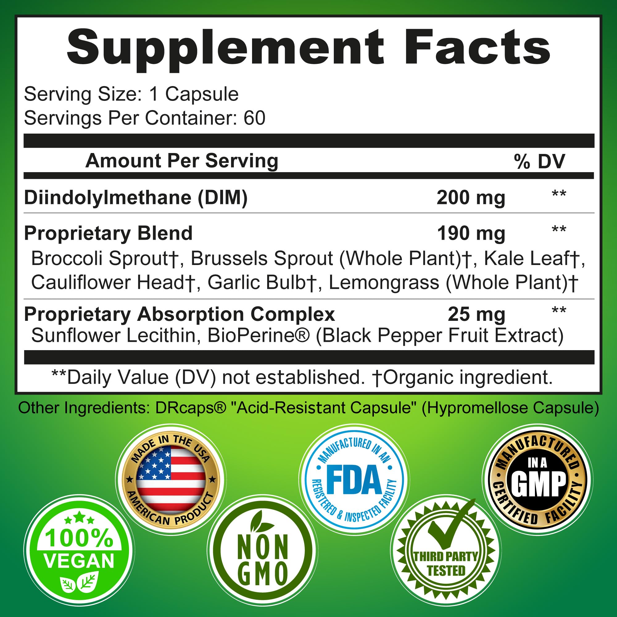 Optimal DIM 200mg Supplement for Women and Men - Made with Organic Whole Foods - Estrogen & Hormone Balance Support Diindolylmethane Complex - Maximum Absorption Delayed-Release Capsules - 60 Count SUPPLEMENTS STUDIOAu supplements