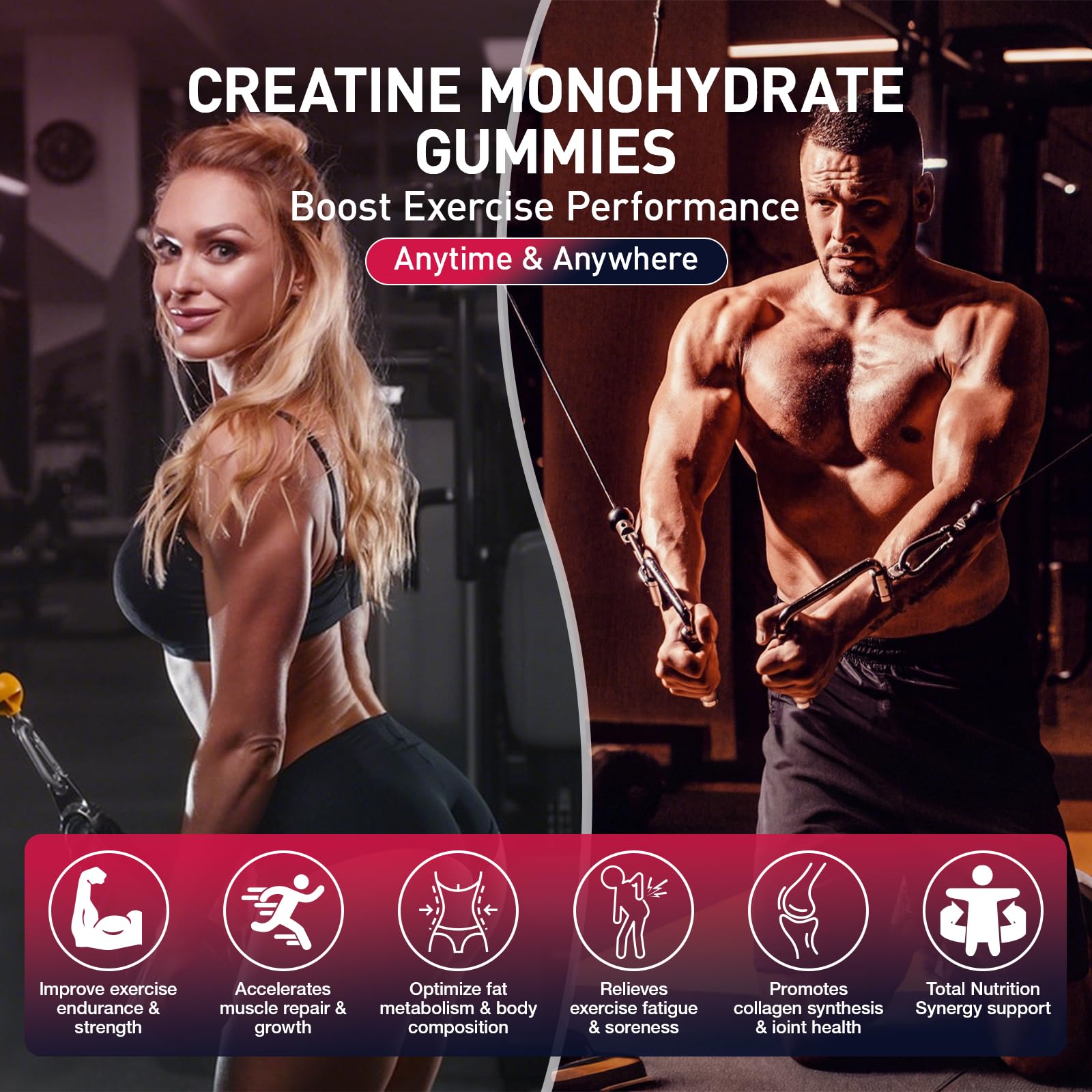 Creatine Gummies for Men & Women, Creatine Monohydrate Gummies 5g, Build Muscle, Strength, Recovery, Cognitive Health & Memory, Pre Workout Supplement, 120 Count Raspberry Chewable Gummy MaxhemphealthAu supplements