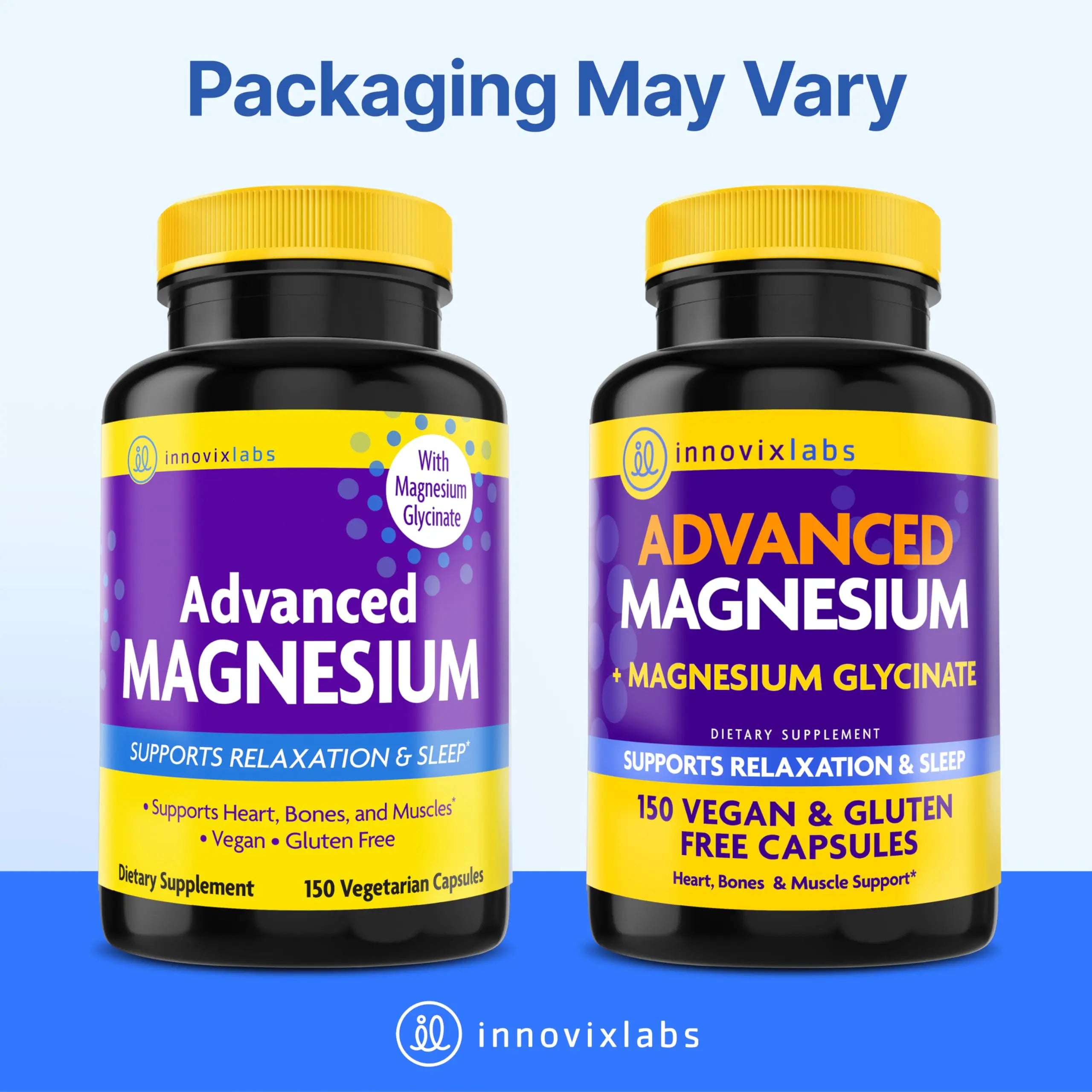 InnovixLabs Advanced Magnesium Capsules - 150 Ct, 210 mg - Chelated Glycinate and Malate - High Absorption, Promotes Relaxation, Bones, Muscle Health, Vegan Malate Sleep Supplement InnovixLabsnz supplements