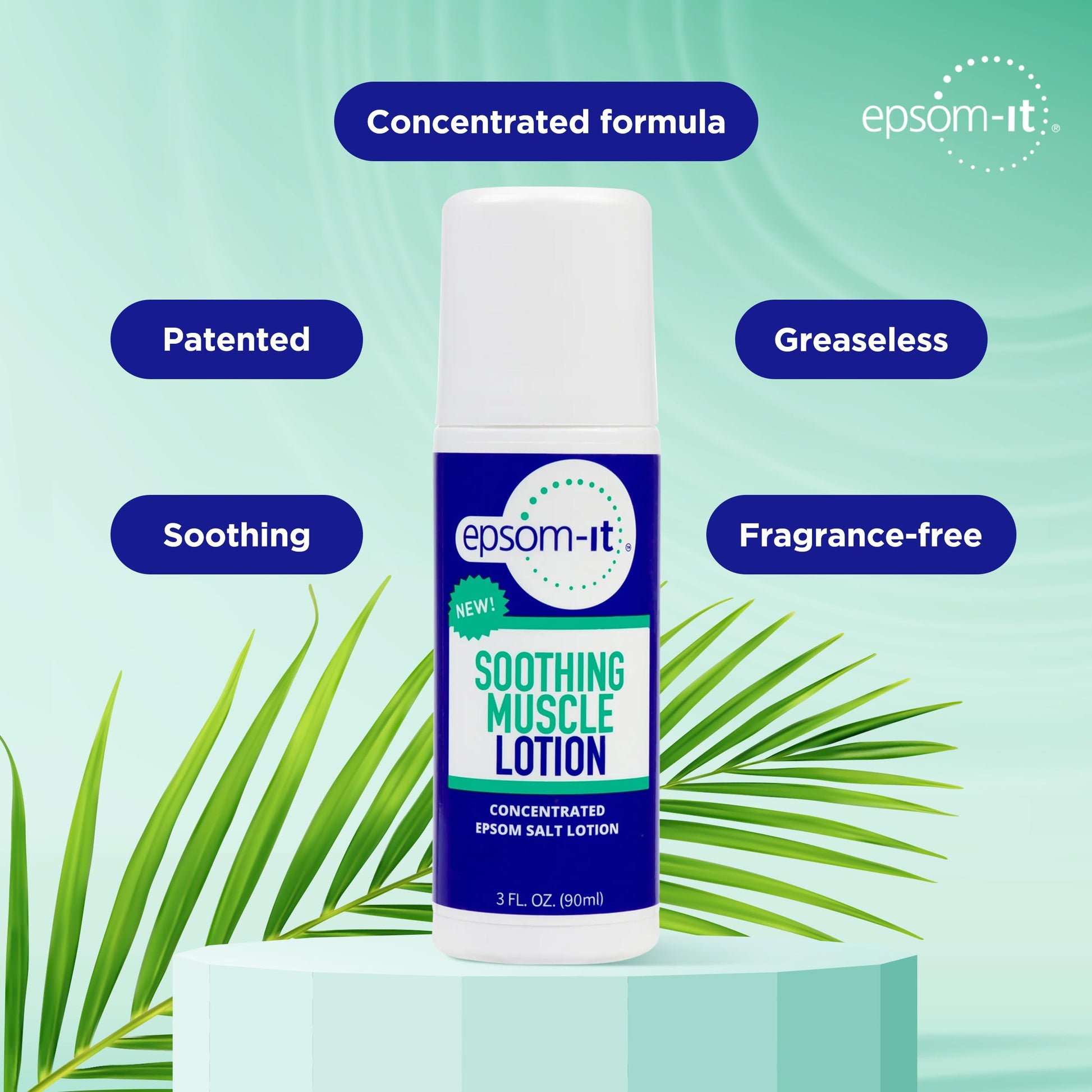 EPSOM-IT Soothing Muscle Lotion - Roll On Epsom Salt Lotion with Arnica for Muscle Stiffness, Leg, Knees and Feet Discomfort, Topical Magnesium Cream, 3oz, 2-Pack EPSOM-ITAu supplements