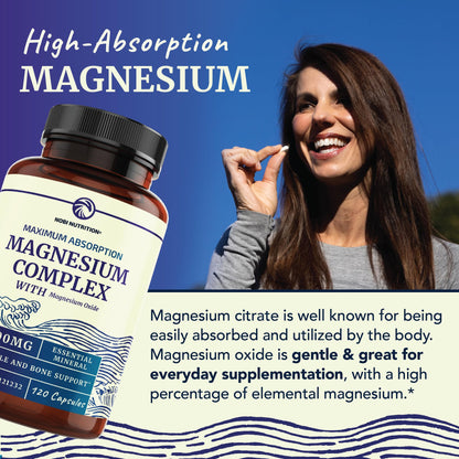 Magnesium Citrate Complex | 500 MG | High Absorption Formula | Calm, Relaxation Nobi NutritionUS supplements