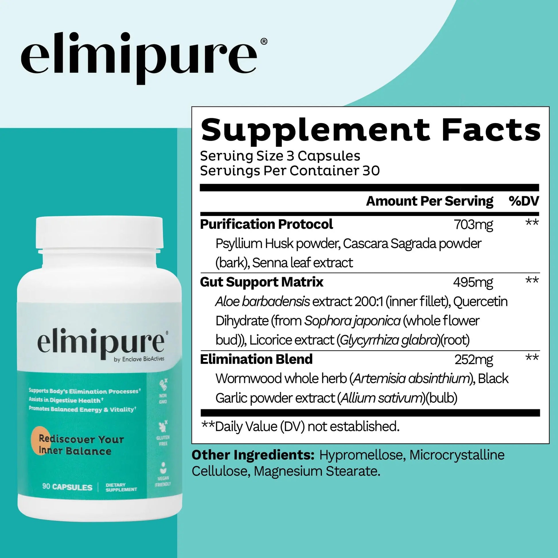 Elimipure Gut Cleanse & Restore Supplement: Natural & Effective Detox Cleanse Capsules | Fortify Your Microbiome | Effortless Morning Stools | Restore Your Gut from the Inside Out Elimipurenz supplements
