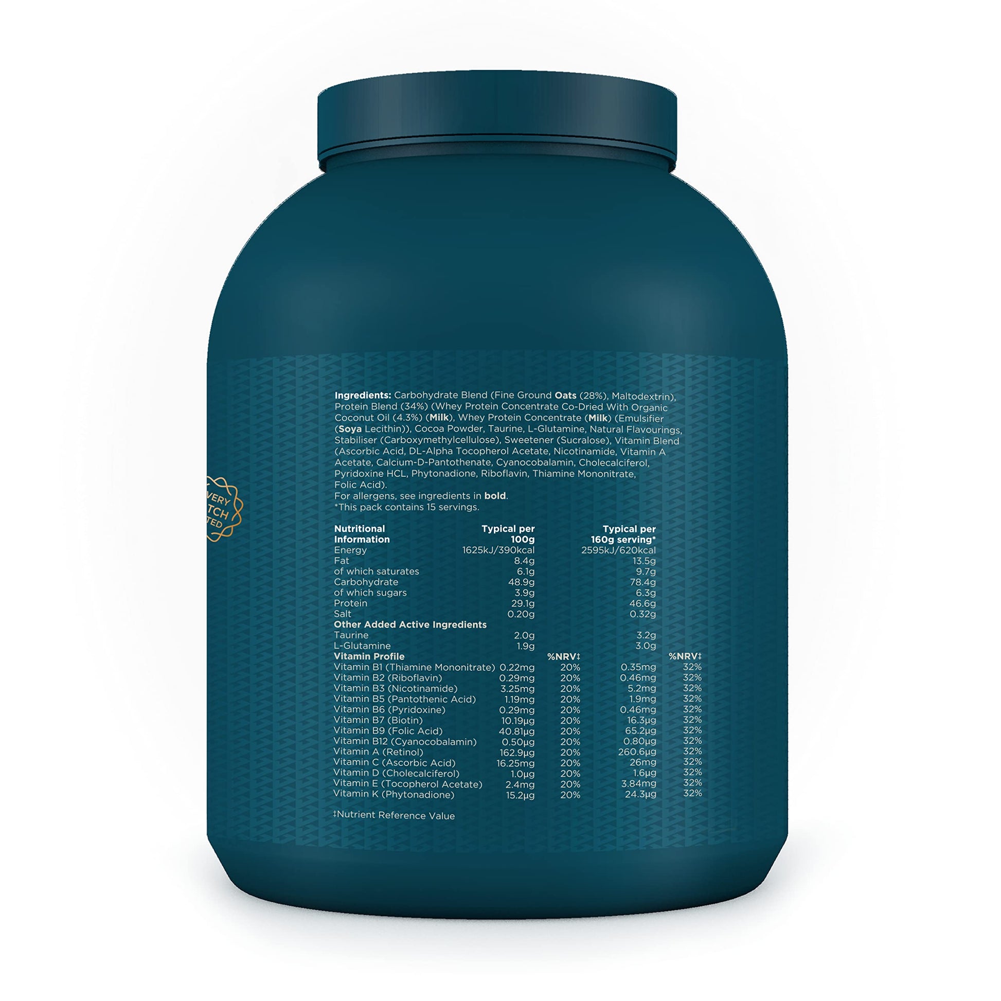 Kinetica OatGain Weight Gainer 600+ Calories & 47g Protein per Serving, 2.4 kg KineticaAu supplements