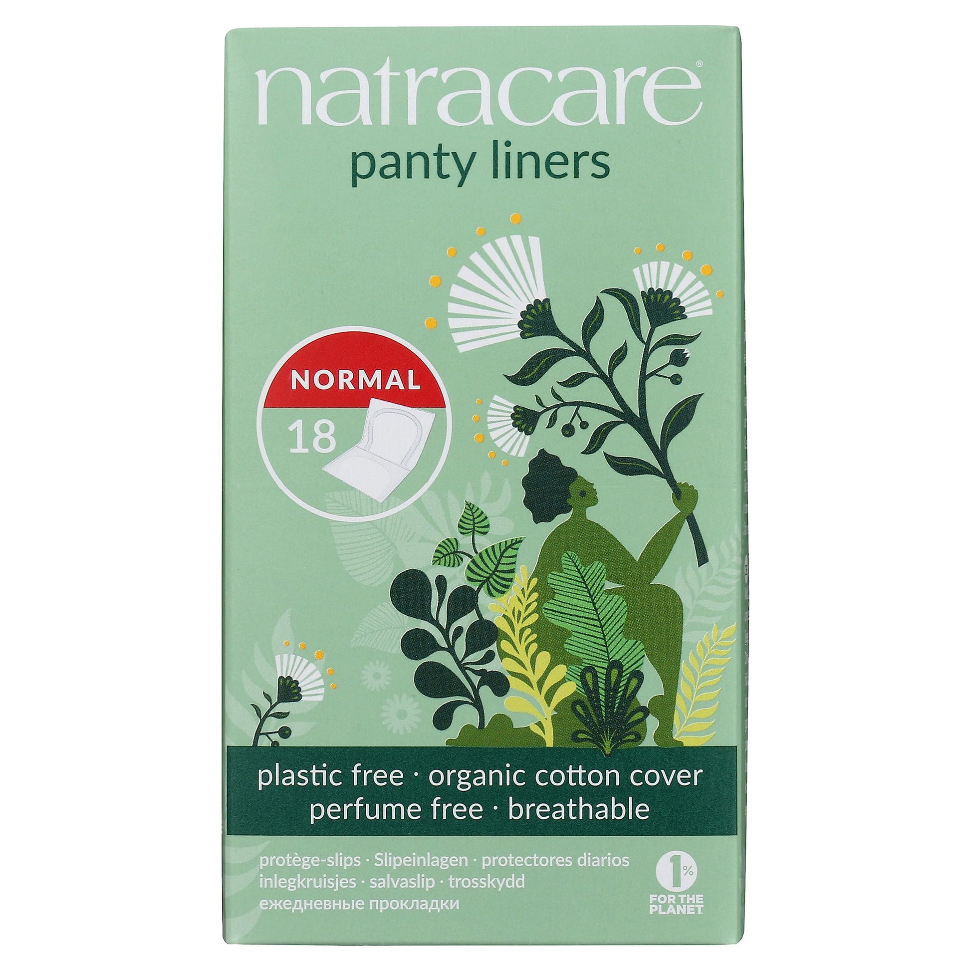 Organic & Natural Panty Liners,Normal Natracare 18 Liners Box NATRACAREAu supplements