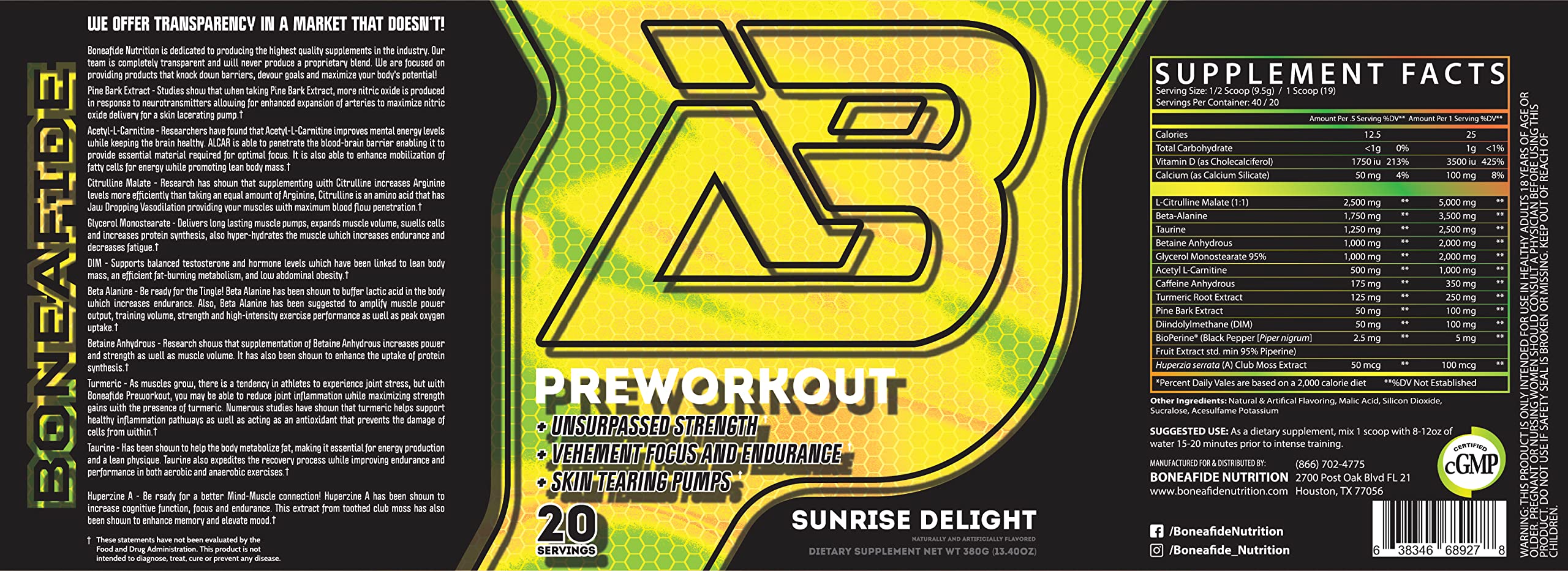 Boneafide Preworkout (Sunrise Delight) Boneafide NutritionAu supplements