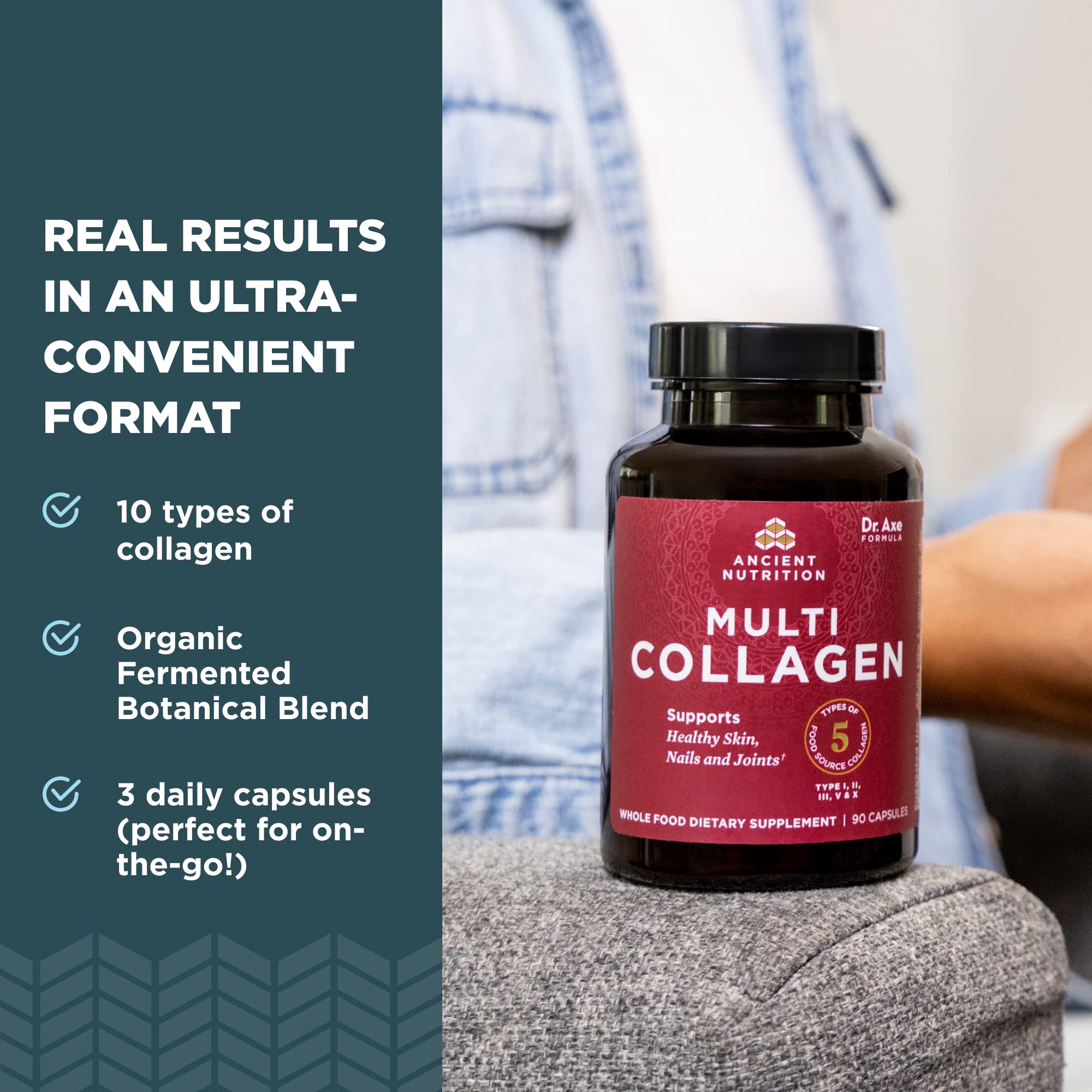 Ancient Nutrition Collagen Peptides Pills, Hydrolyzed Multi Collagen Supplement, Types I, II, II, V & X, Supports Healthy Skin and Nails