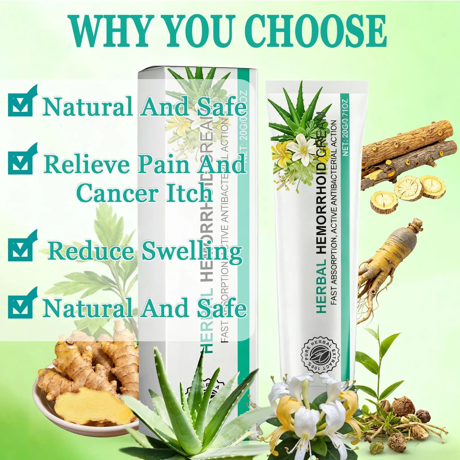 Hushblade Hemorrhoid Body Cream, Natural Herbal Hemorrhoid Cream, for Men and Women Moisturizing and Nourishing HushbladeAu supplements