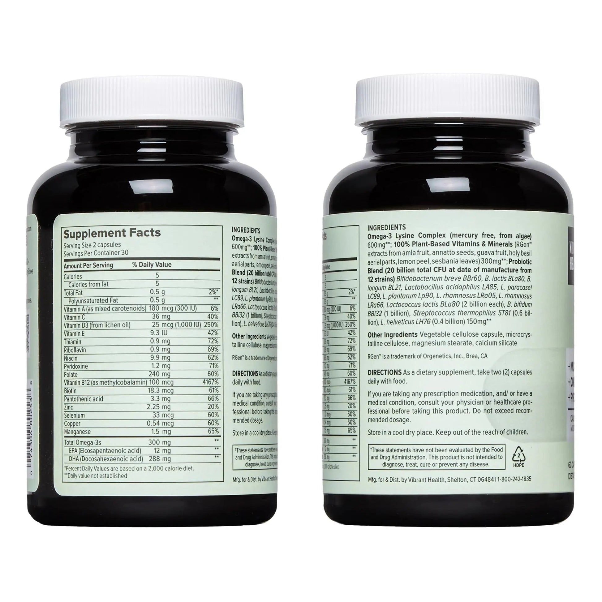 Vibrant Health, Trilogy Vegan, Probiotic Multivitamin with an Essential Blend of Omega-3 from Vegan Algal Oil, Vitamin A, B12, C, D3, E Vibrant HealthAu supplements